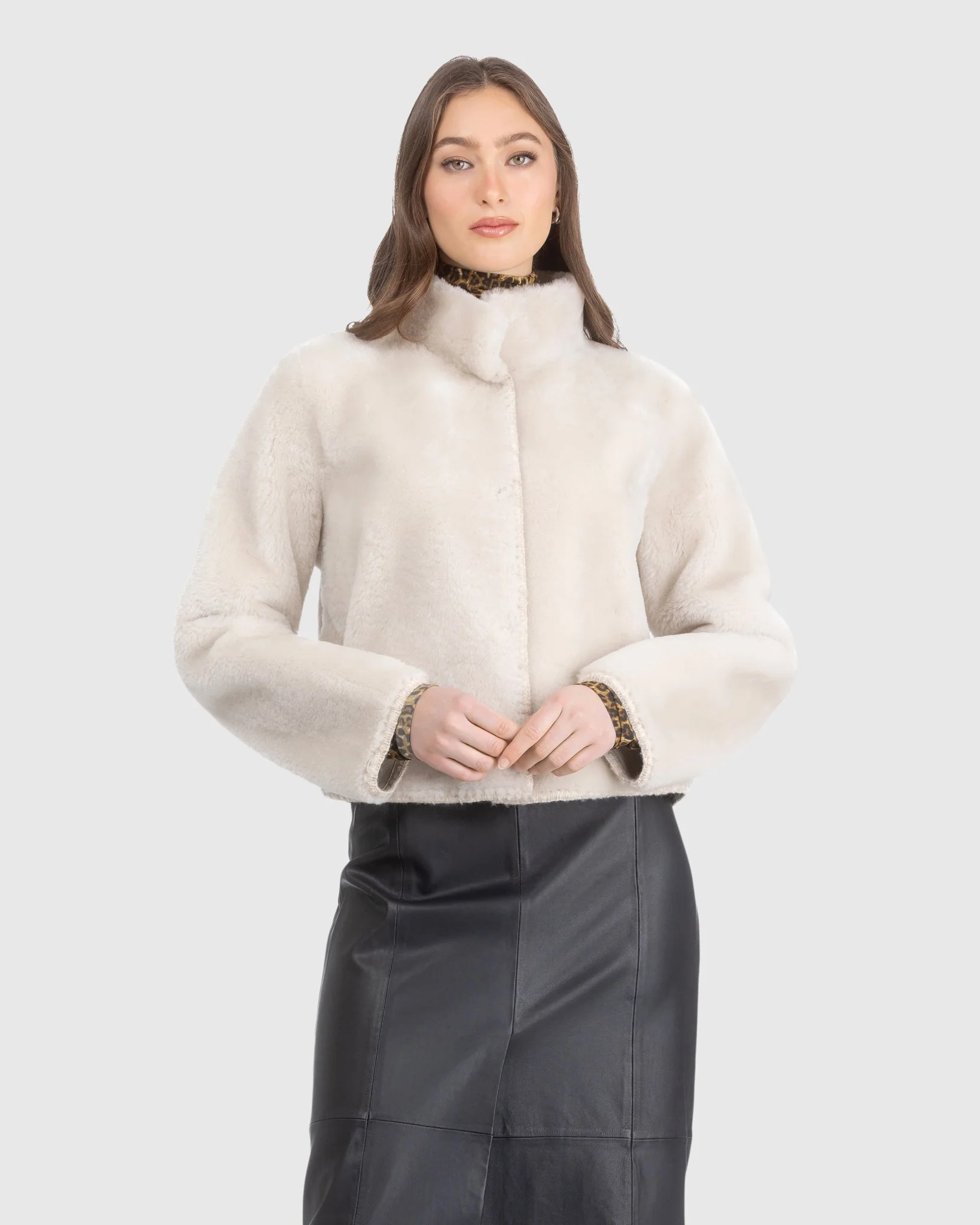 Reversible Merino Shearling Lamb Jacket With Embroidery