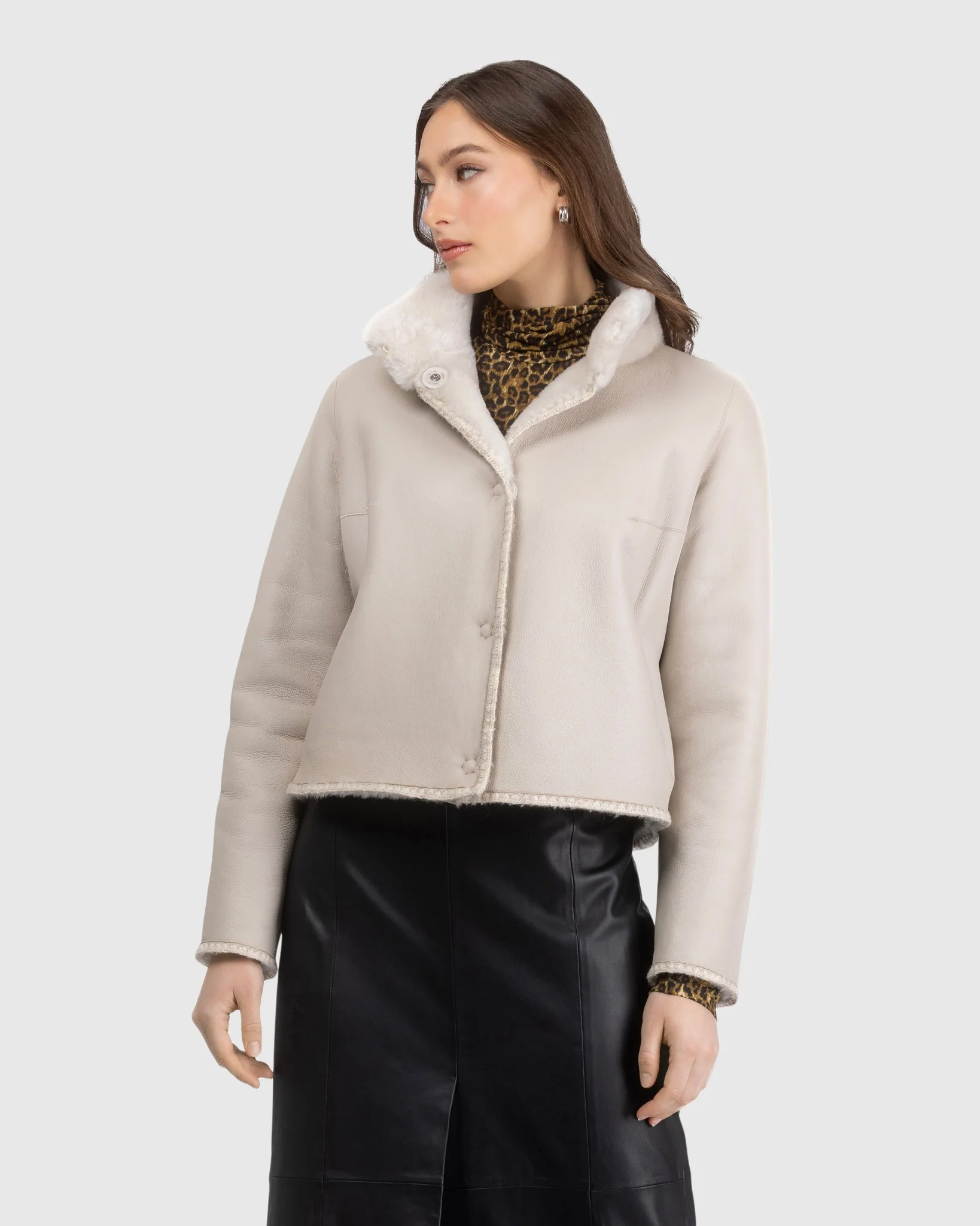 Reversible Merino Shearling Lamb Jacket With Embroidery - Image 2