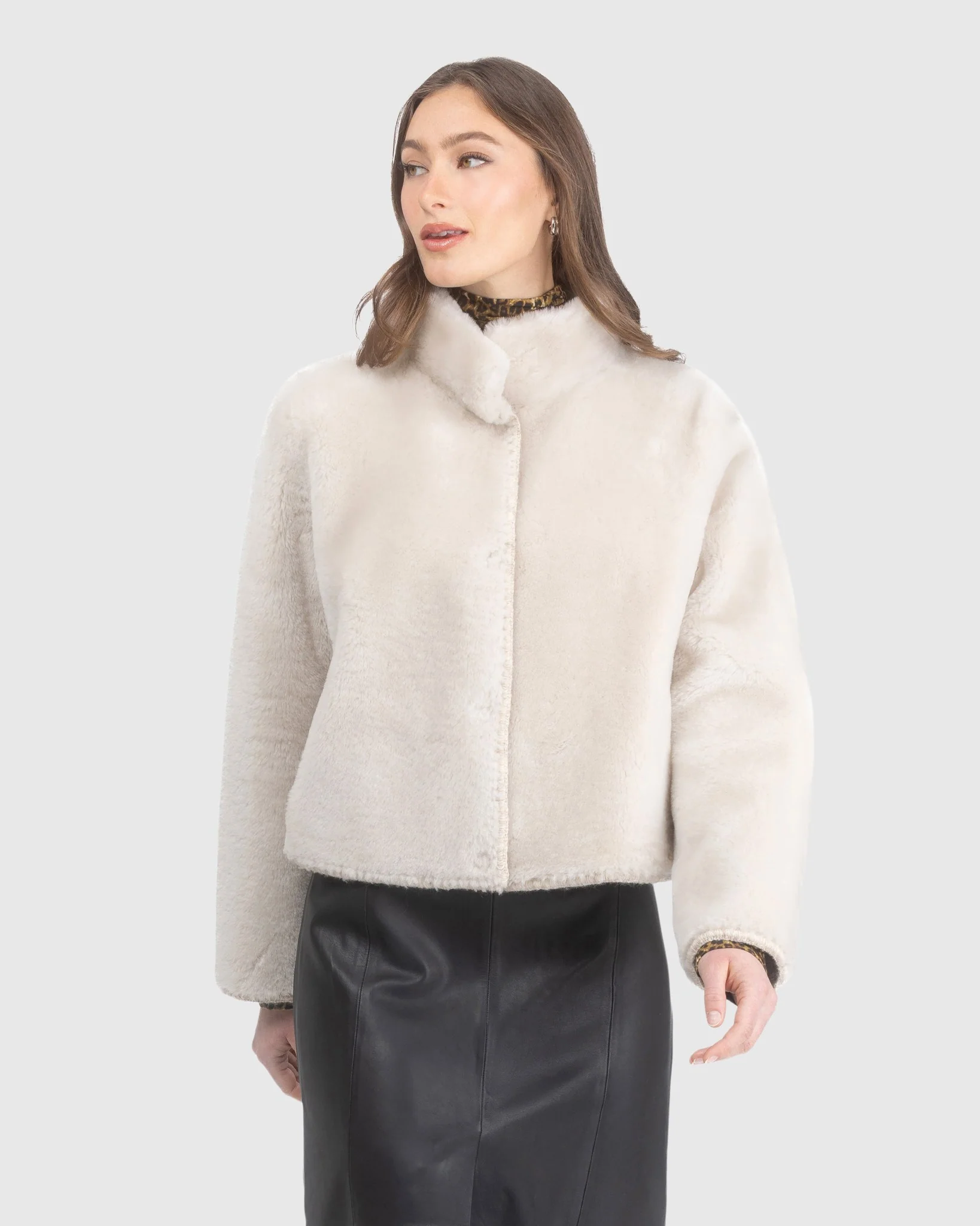 Reversible Merino Shearling Lamb Jacket With Embroidery - Image 3