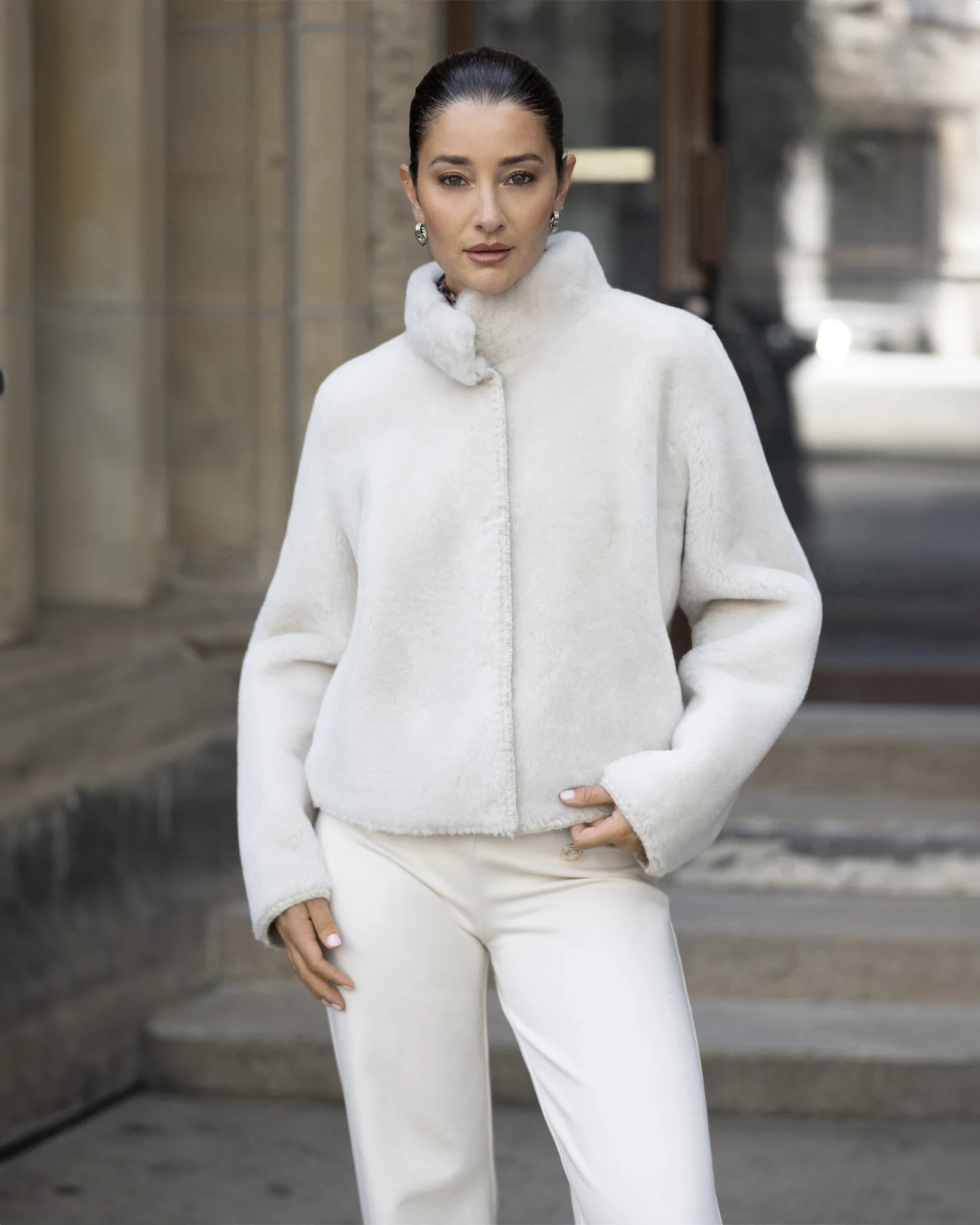 Reversible Merino Shearling Lamb Jacket With Embroidery - Image 8