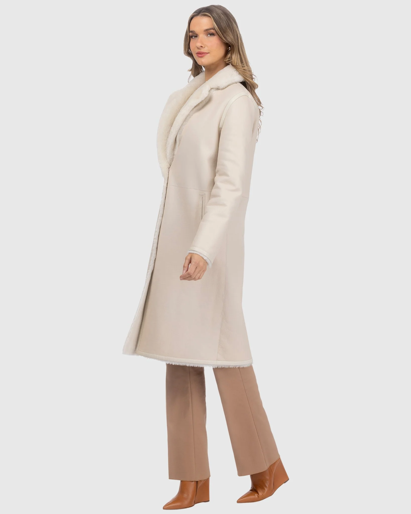 Reversible Merino Shearling Lamb Short Coat - Image 15