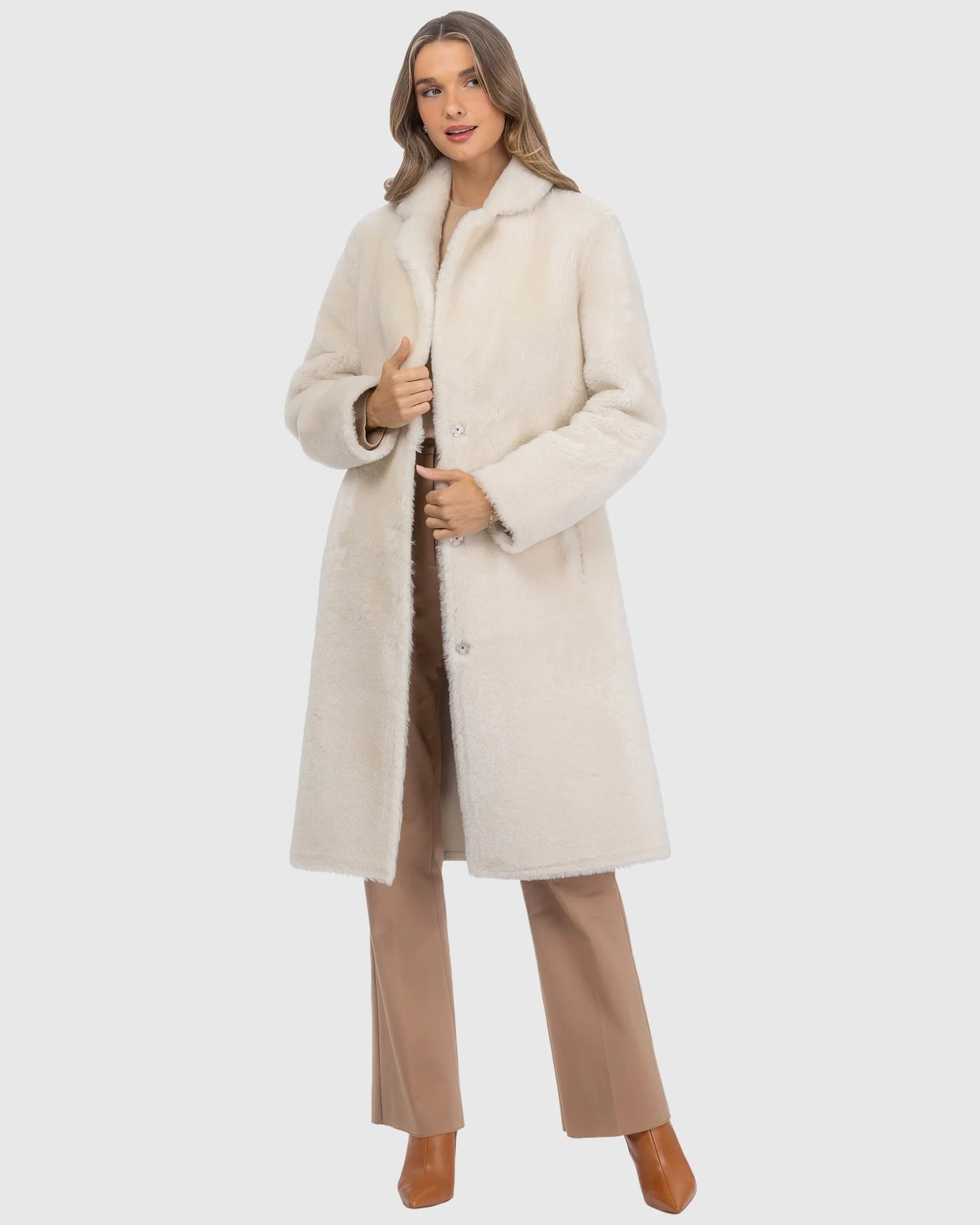 Reversible Merino Shearling Lamb Short Coat - Image 8