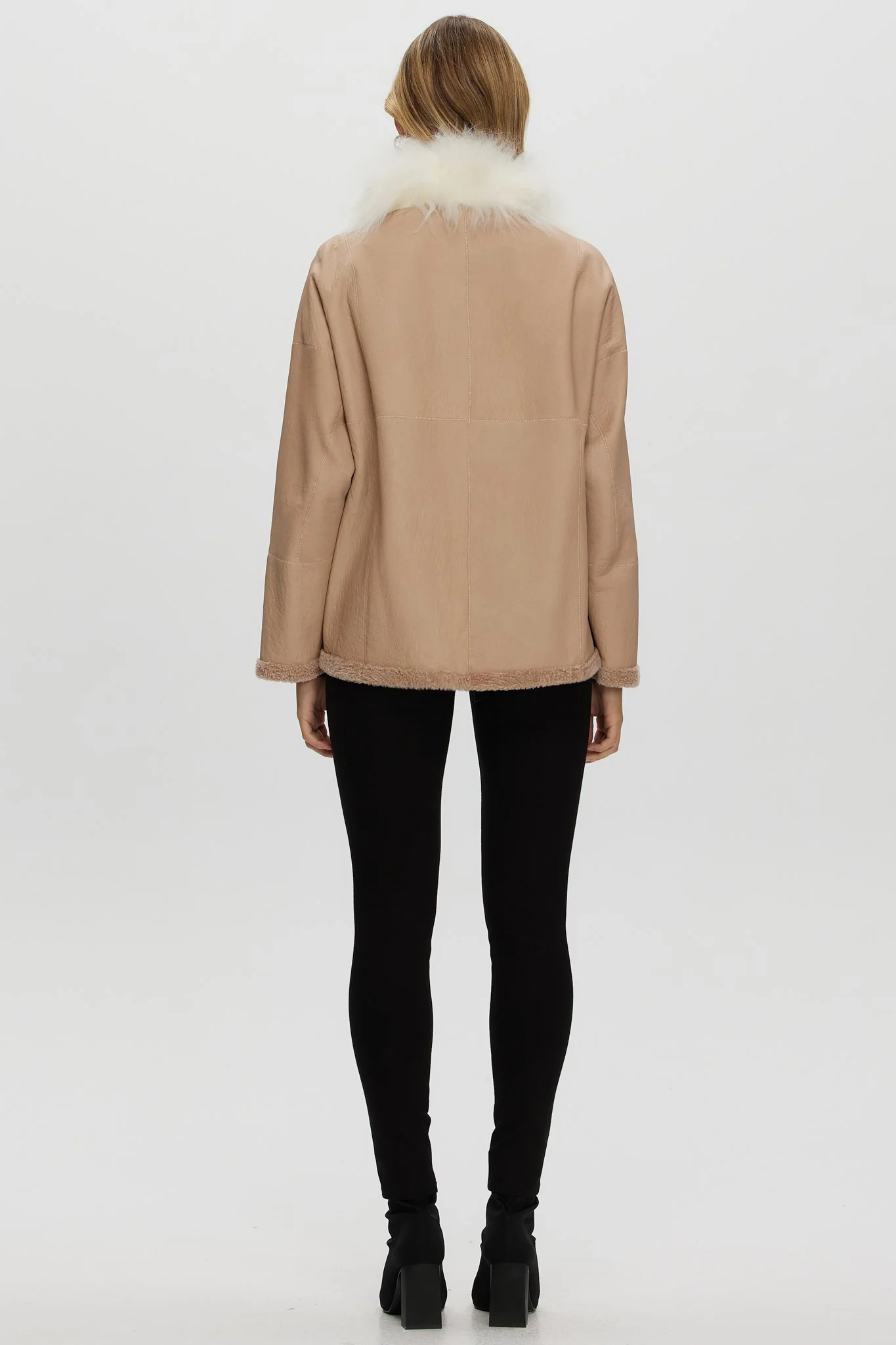 Reversible New Zealand Shearling Lamb Jacket With Select Mongolian Lamb Collar - Image 11