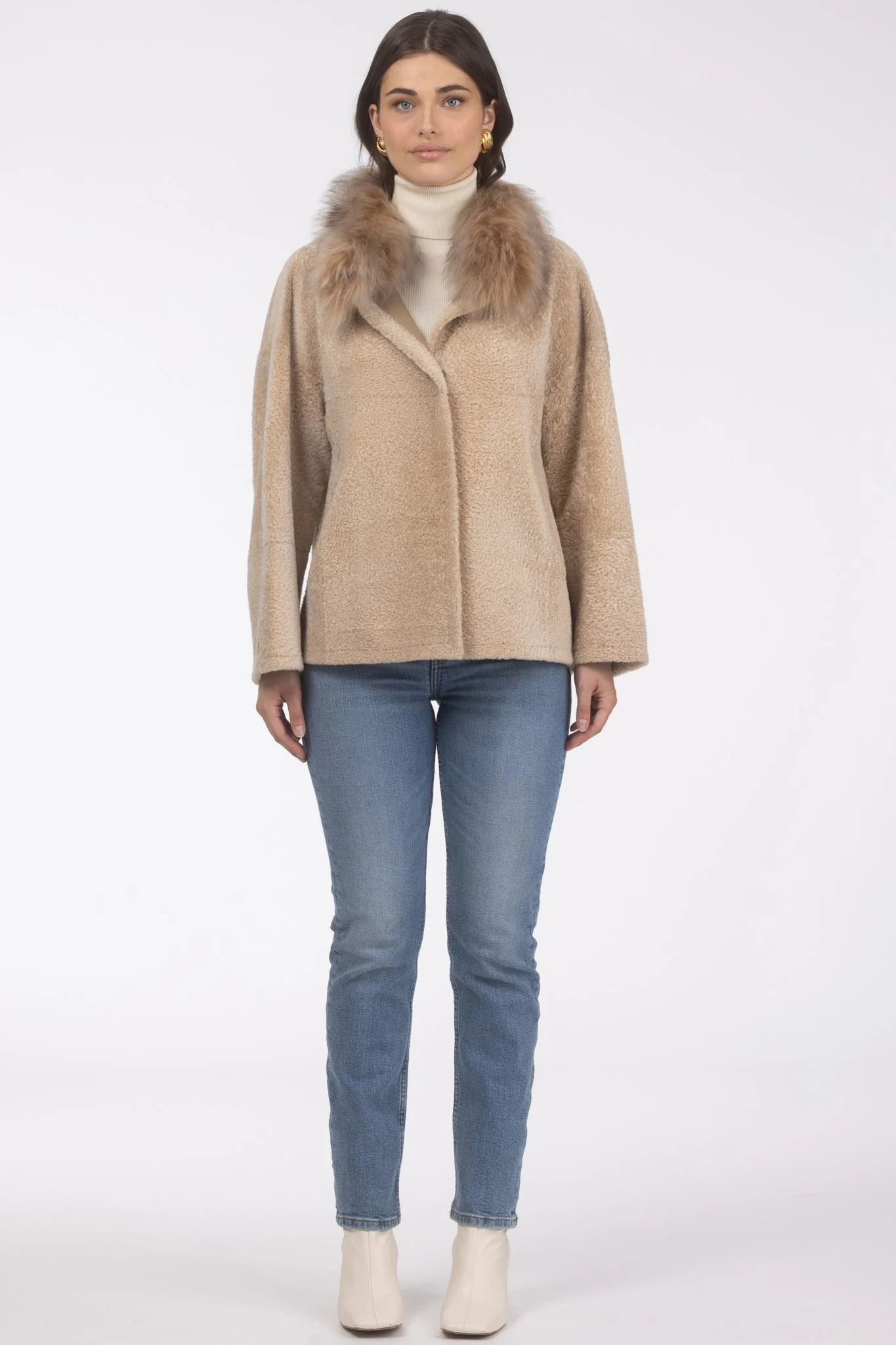 Reversible New Zealand Shearling Lamb Jacket With Select Mongolian Lamb Collar - Image 12