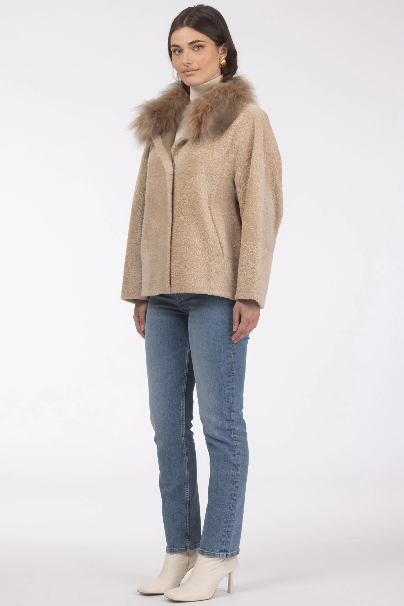 Reversible New Zealand Shearling Lamb Jacket With Select Mongolian Lamb Collar - Image 17