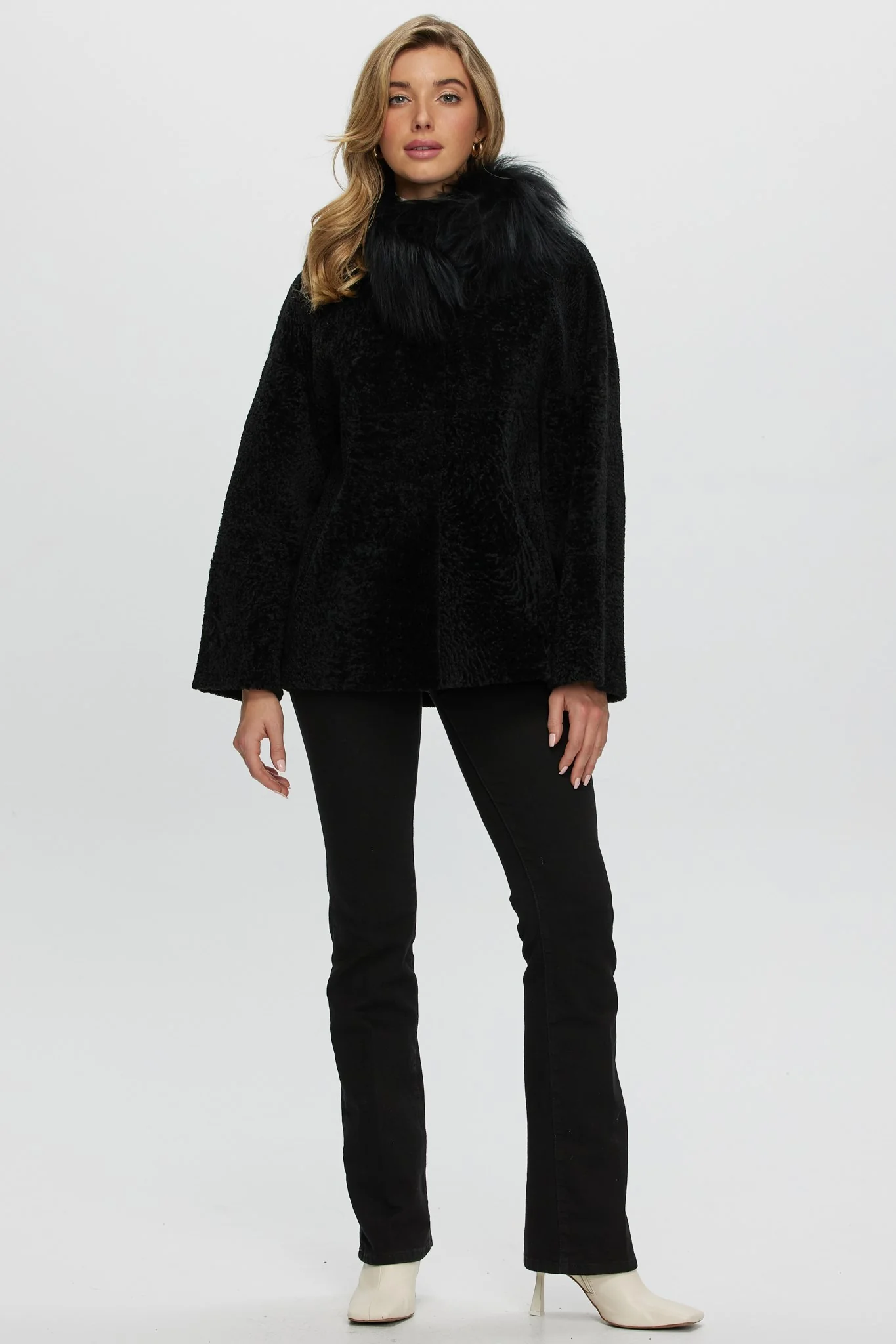 Reversible New Zealand Shearling Lamb Jacket With Select Mongolian Lamb Collar - Image 23