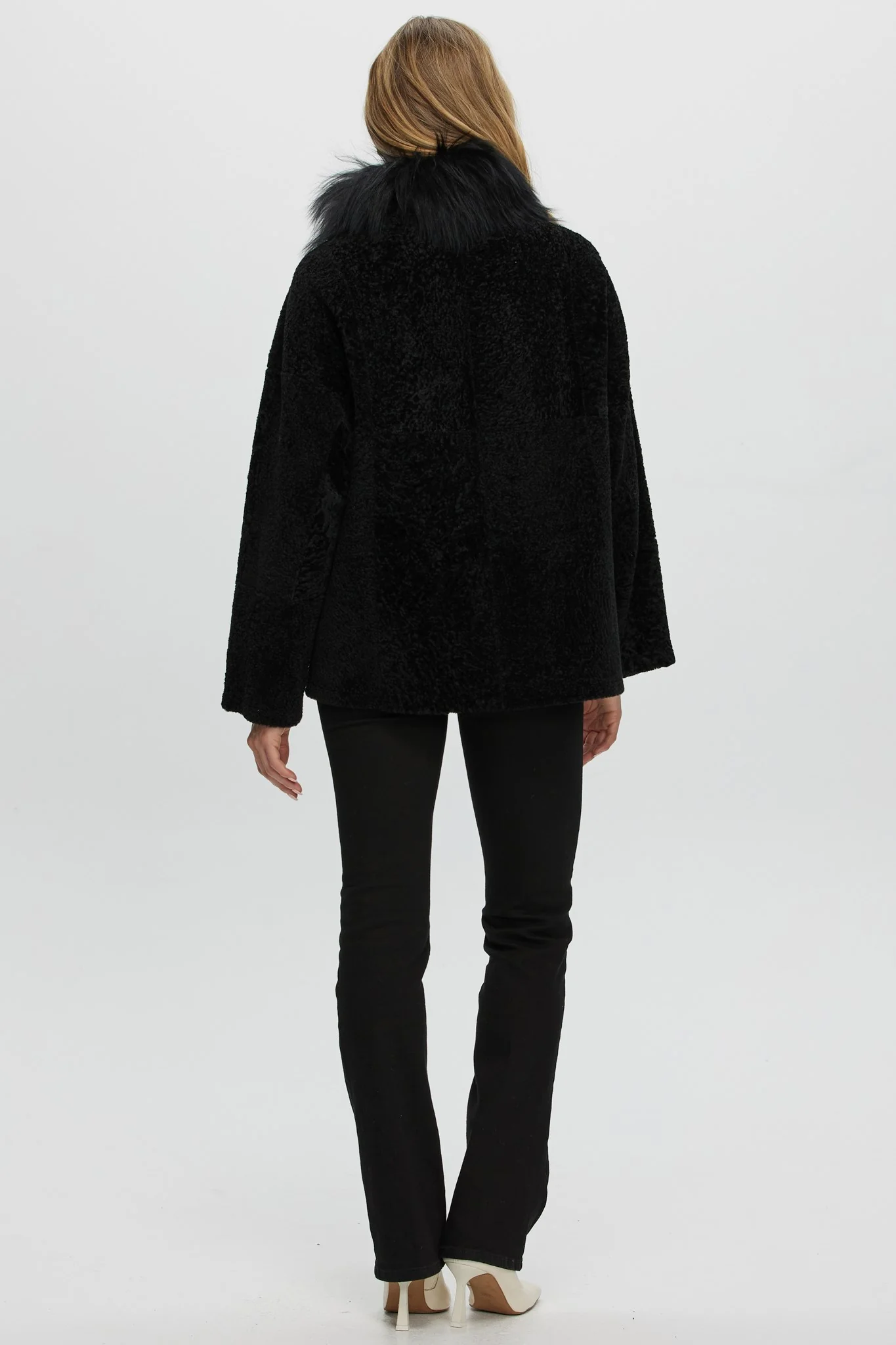 Reversible New Zealand Shearling Lamb Jacket With Select Mongolian Lamb Collar - Image 27