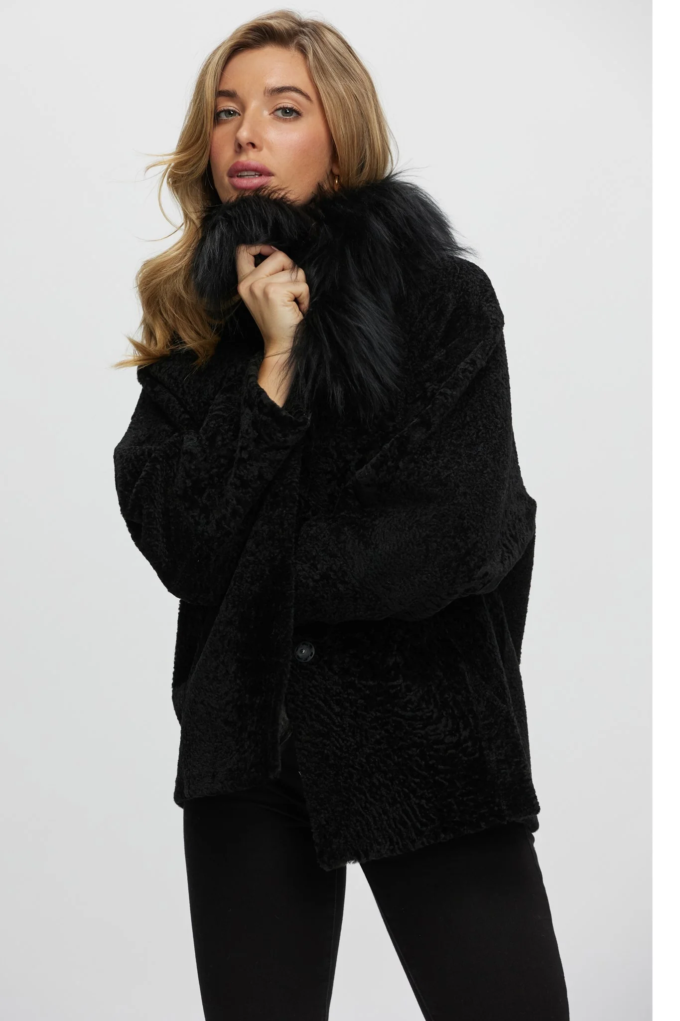 Reversible New Zealand Shearling Lamb Jacket With Select Mongolian Lamb Collar - Image 28