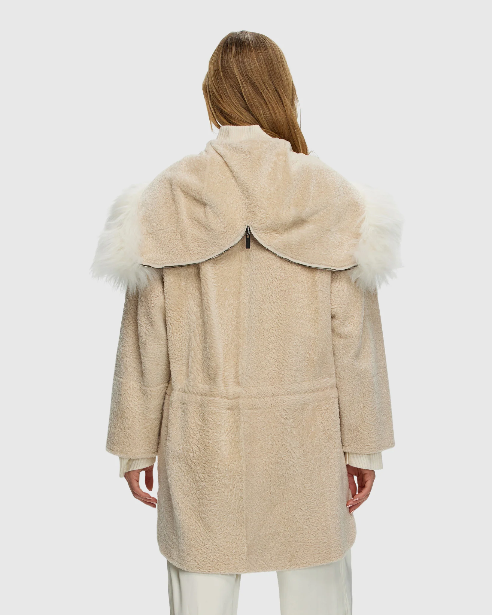 Reversible New Zealand Shearling Lamb Stroller with Select Mongolian Lamb Hood Trim - Image 3