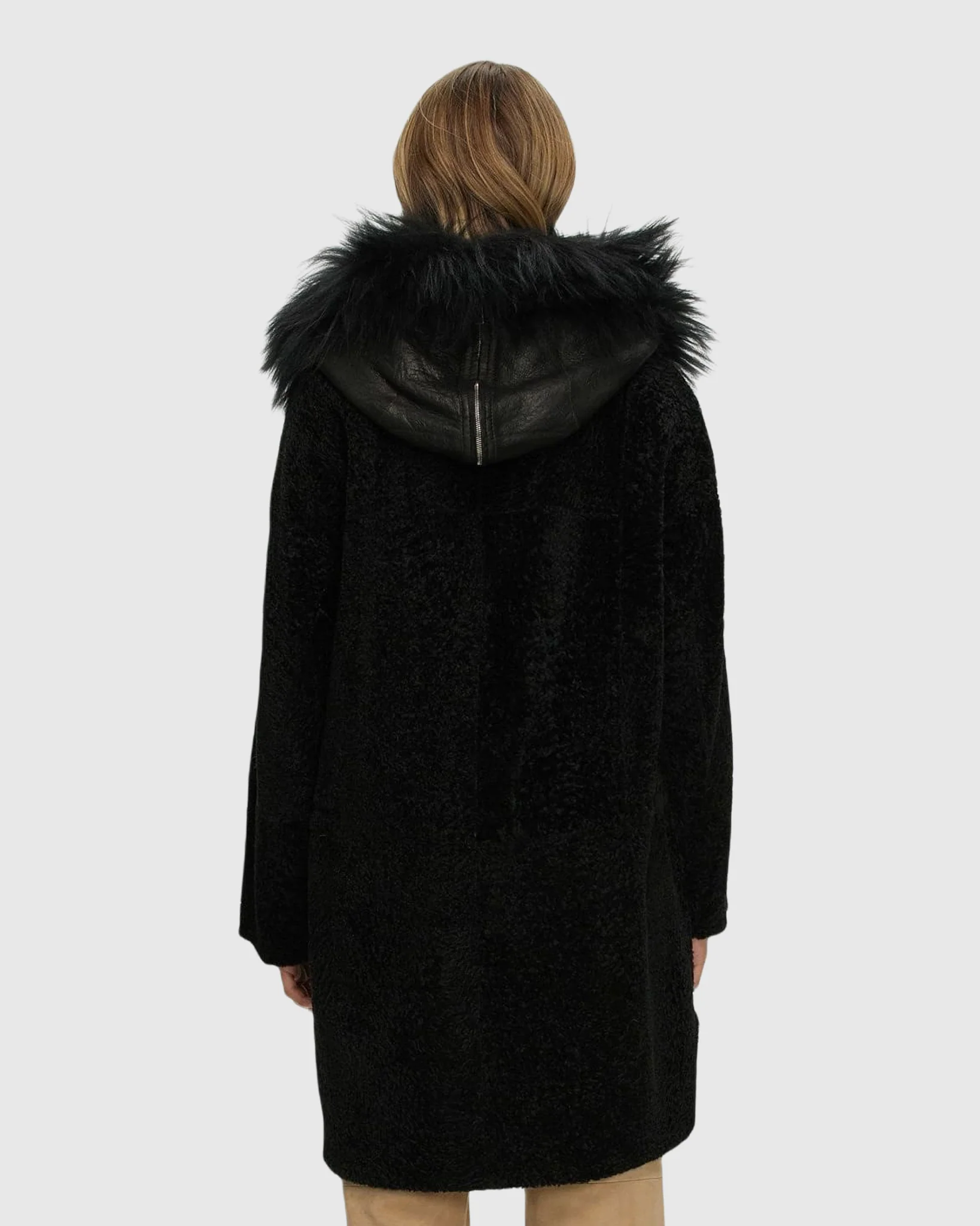Reversible New Zealand Shearling Lamb Stroller with Select Mongolian Lamb Hood Trim - Image 6