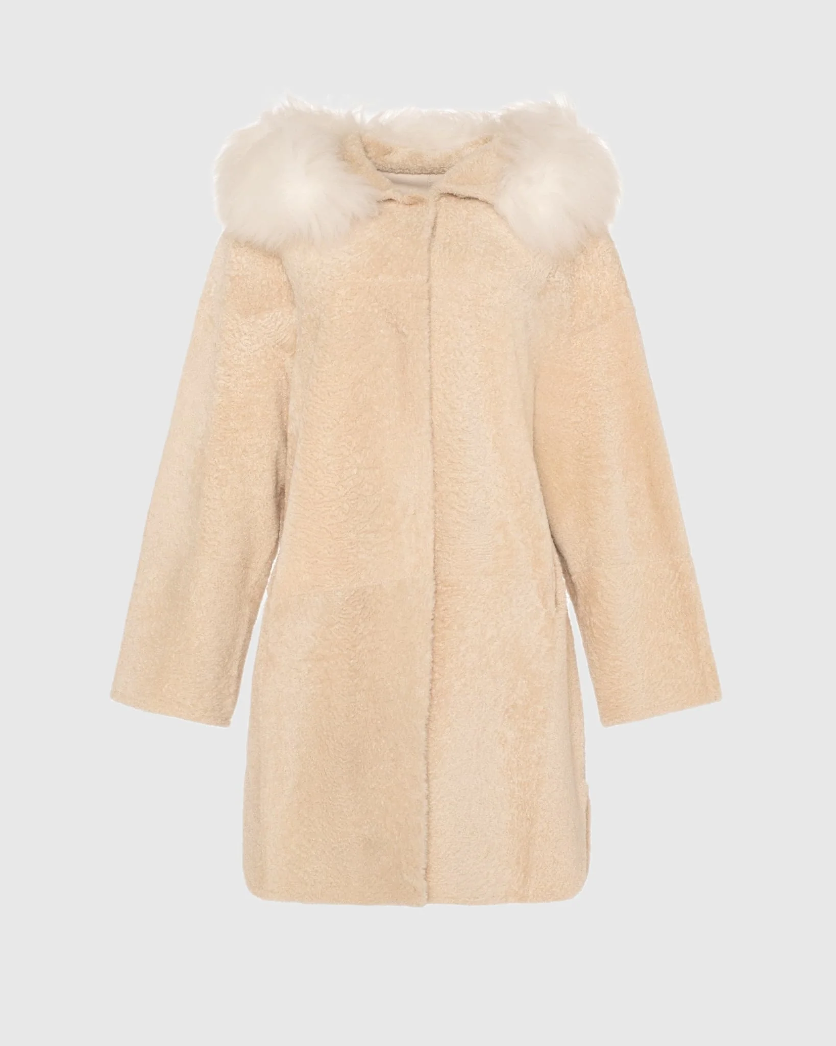Reversible New Zealand Shearling Lamb Stroller with Select Mongolian Lamb Hood Trim - Image 8
