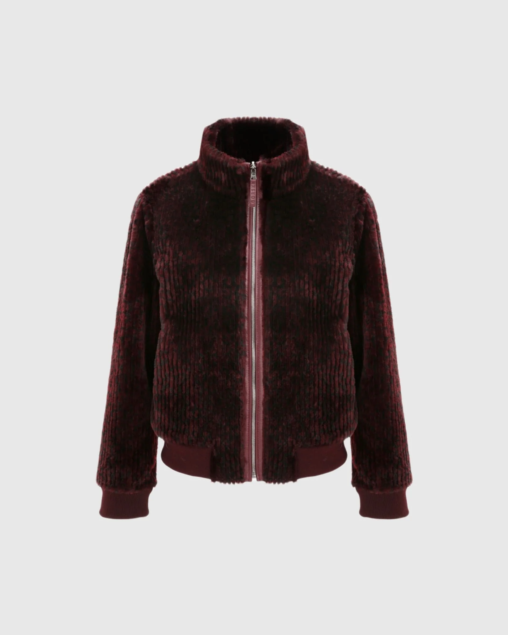 Reversible Select Grooved Shearling Lamb Insignia Bomber Jacket - Image 8