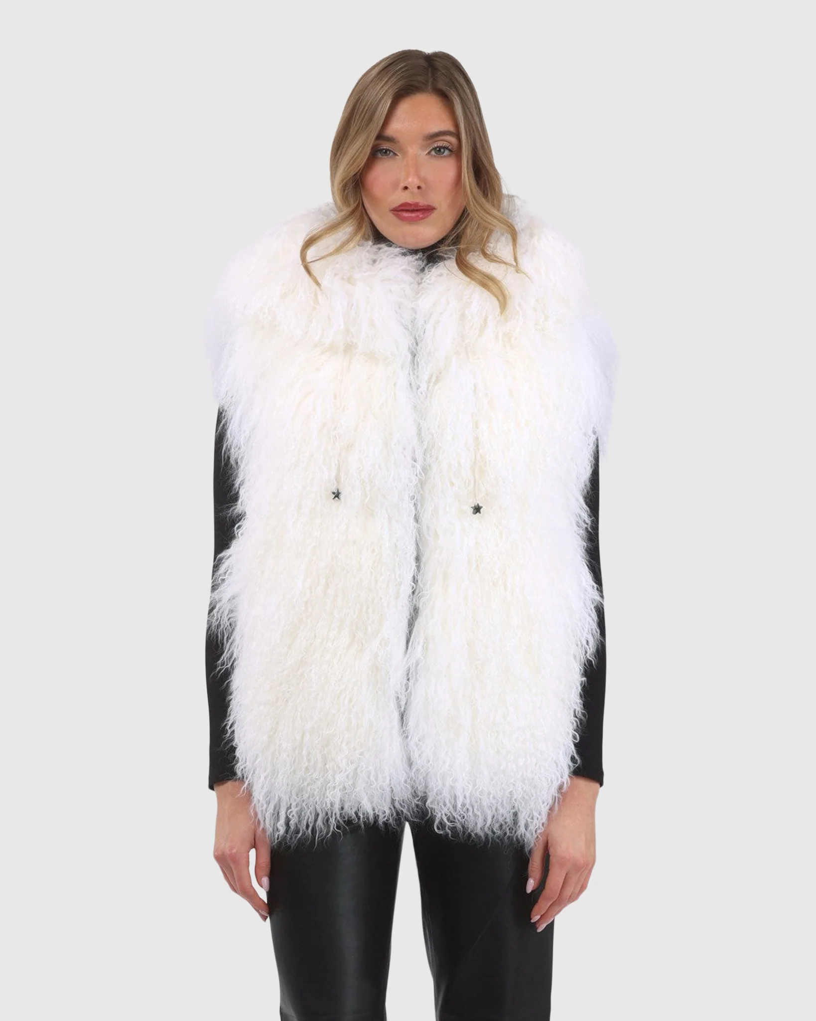 REVERSIBLE SELECT MONGOLIAN SHEARLING LAMB VEST WITH LORO PIANA WOOL AND CASHMERE BLEND BACK - Image 14