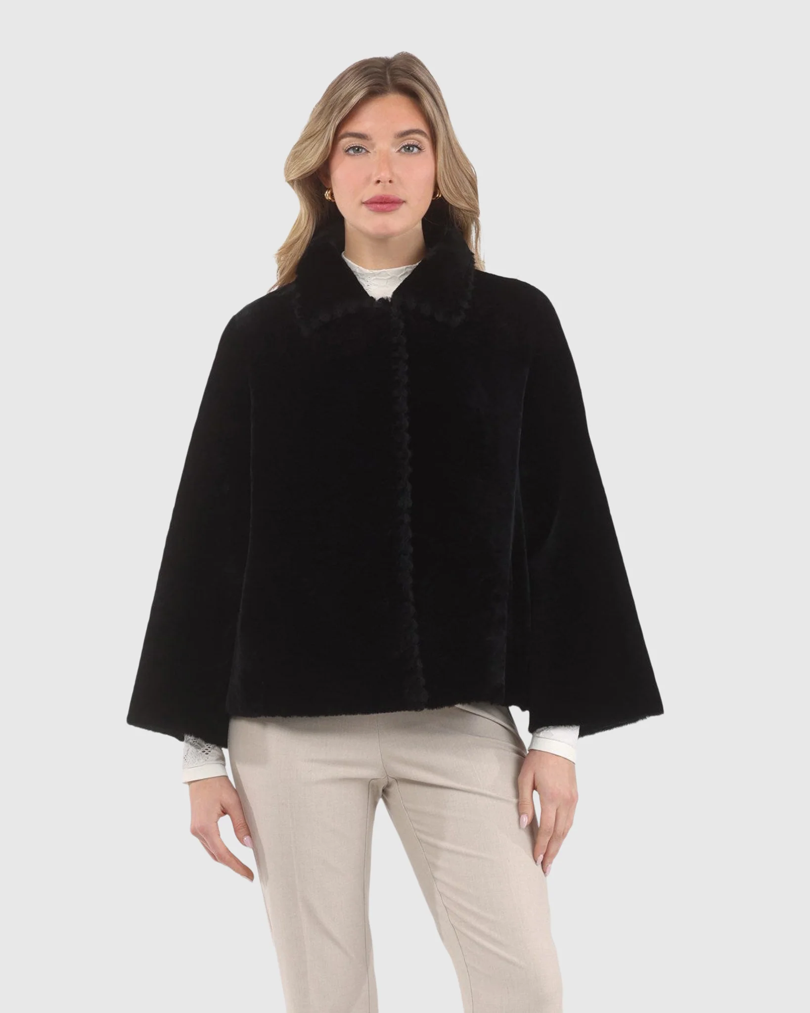 Reversible Select Shearling Jacket With Embroiderd Trim - Image 16