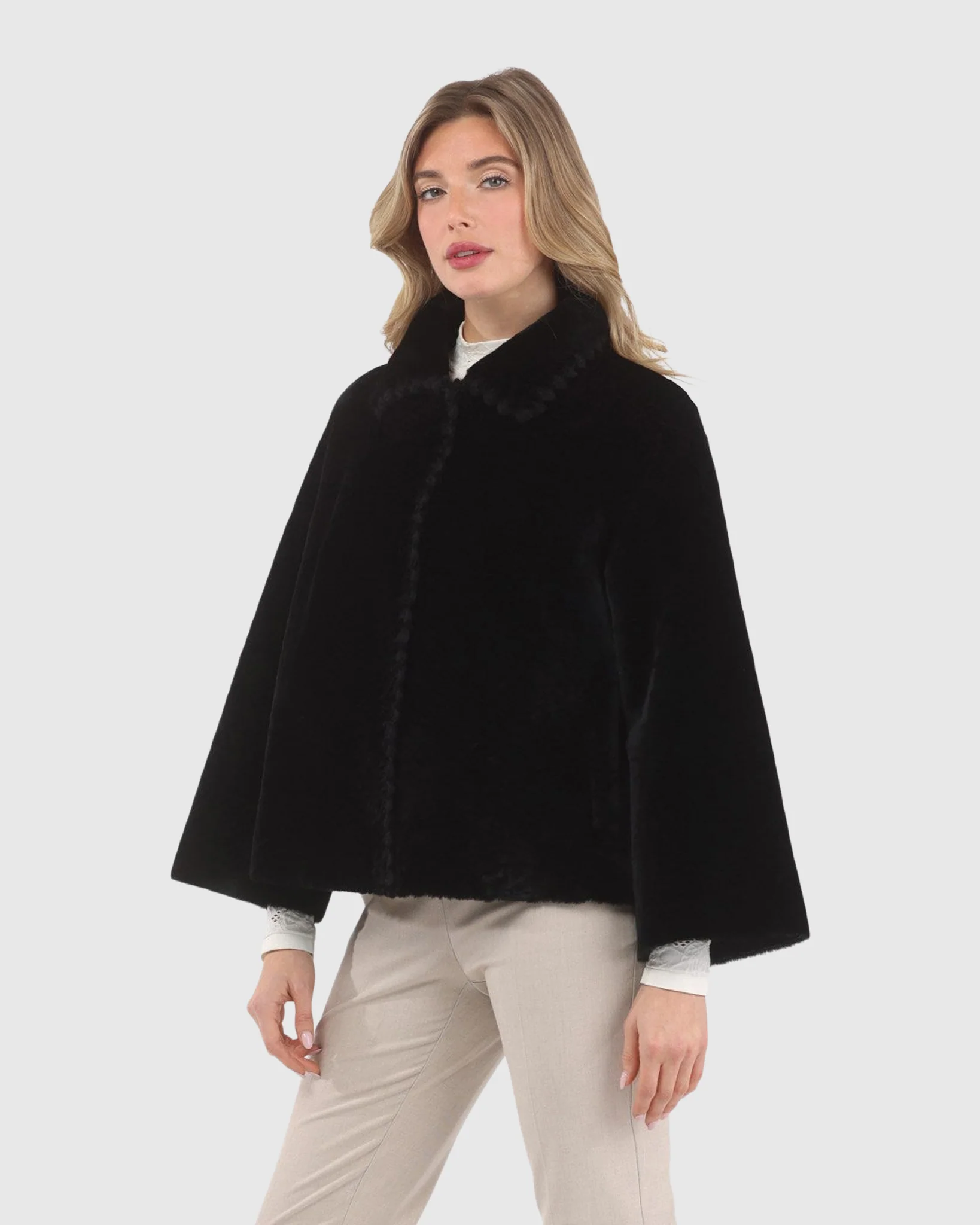 Reversible Select Shearling Jacket With Embroiderd Trim - Image 17