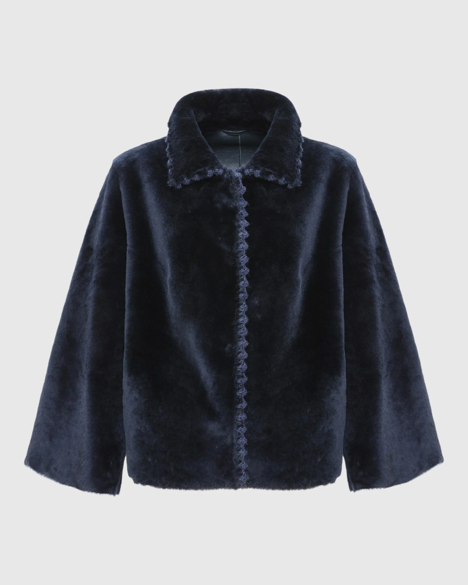 Reversible Select Shearling Jacket With Embroiderd Trim - Image 22