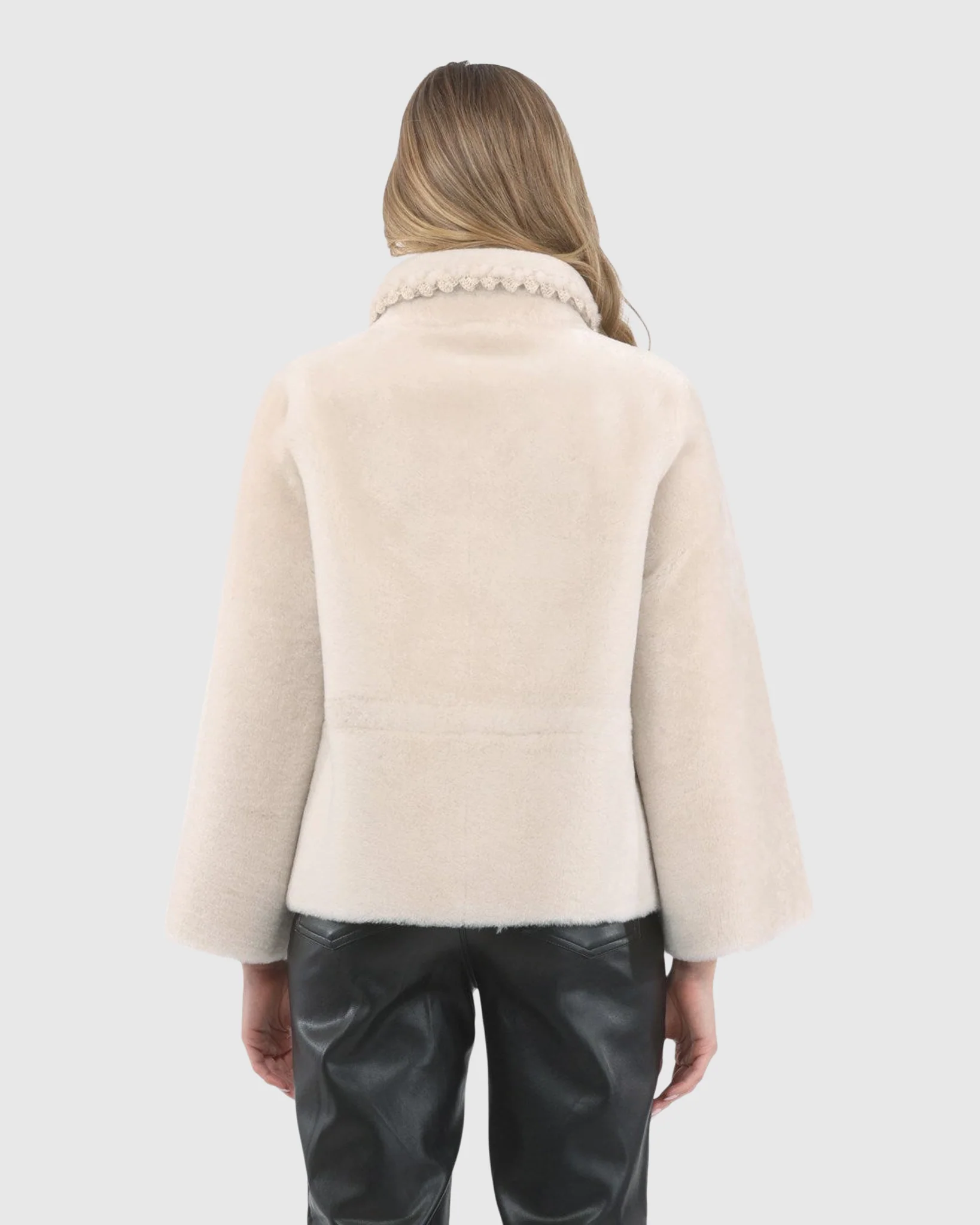 Reversible Select Shearling Jacket With Embroiderd Trim - Image 5