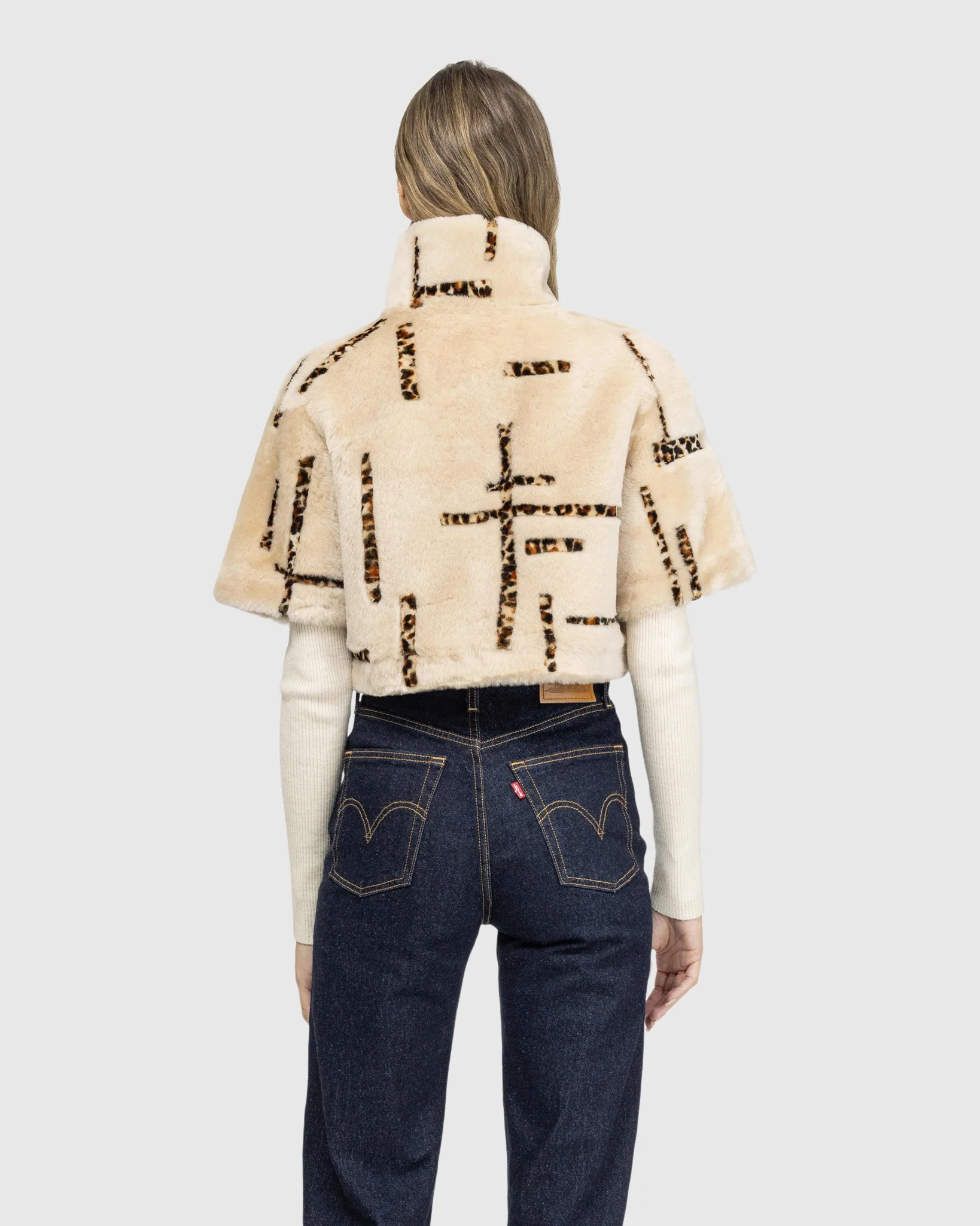 Reversible Select Shearling Lamb Bolero With Cropped Sleeves - Image 3