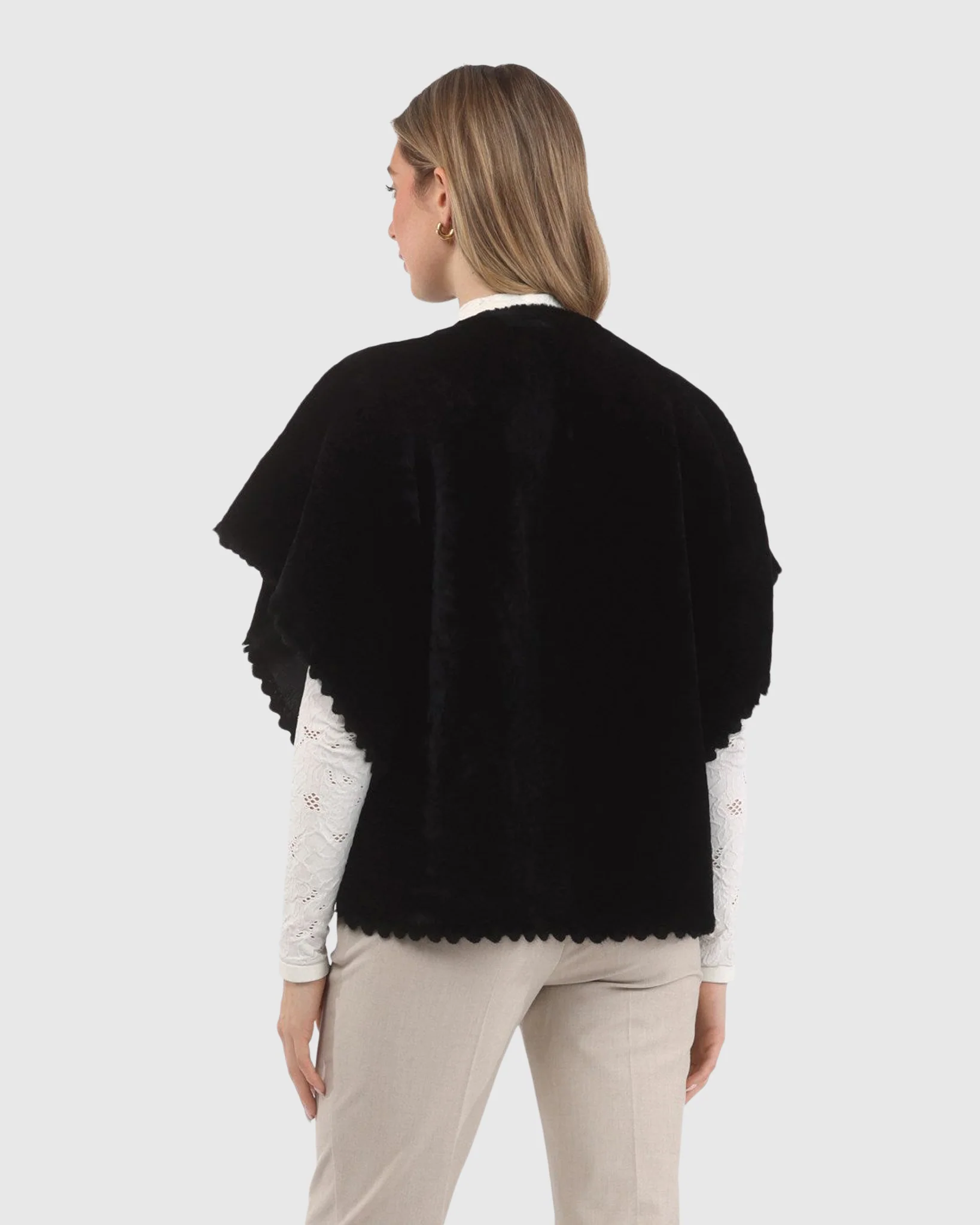 Reversible Select Shearling Lamb Collarless Jacket With Embroidered Trim - Image 19