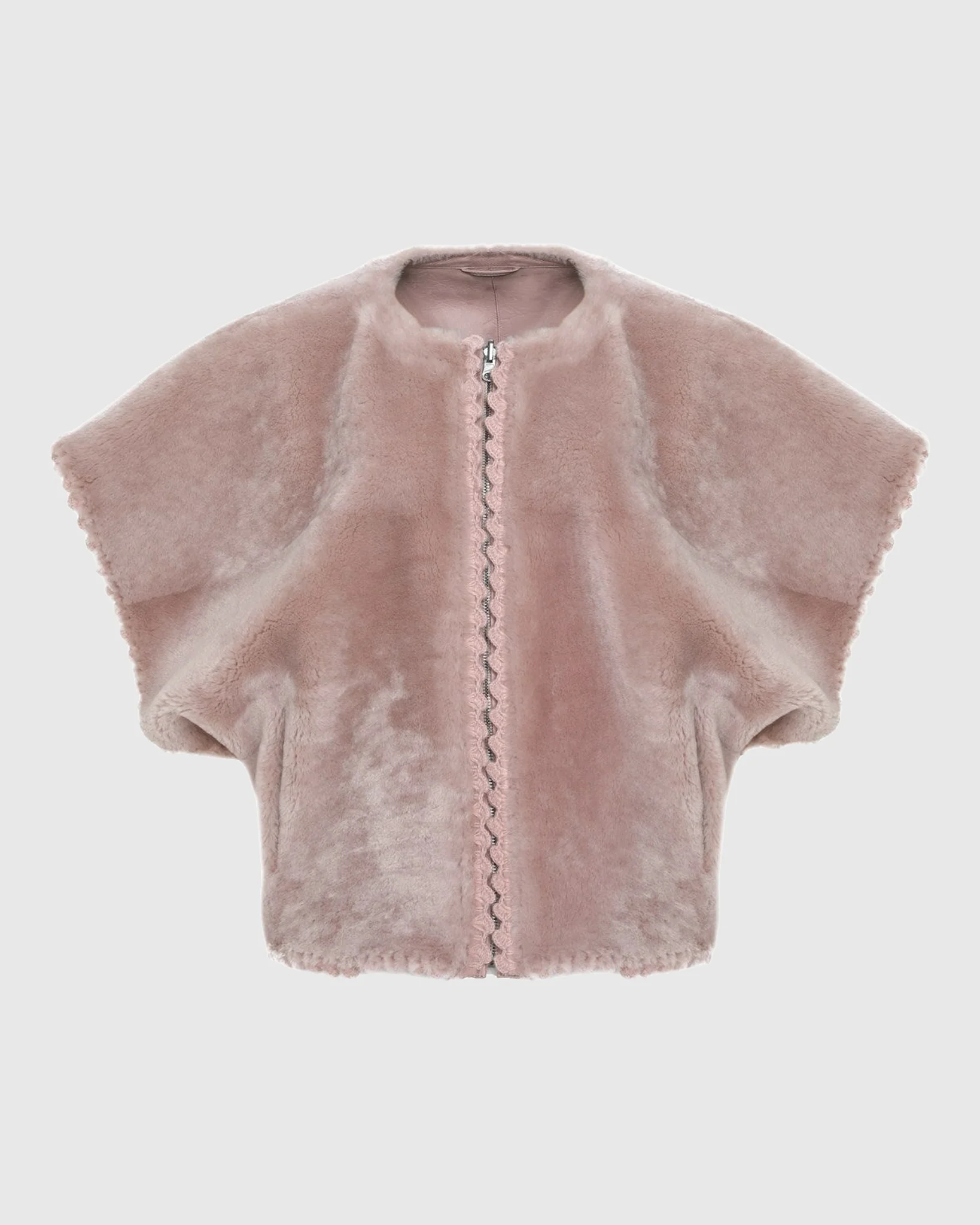 Reversible Select Shearling Lamb Collarless Jacket With Embroidered Trim - Image 22