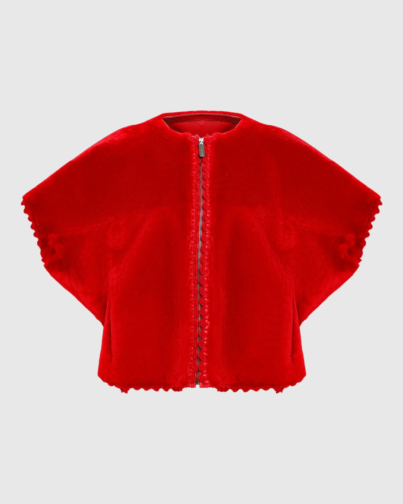 Reversible Select Shearling Lamb Collarless Jacket With Embroidered Trim - Image 24