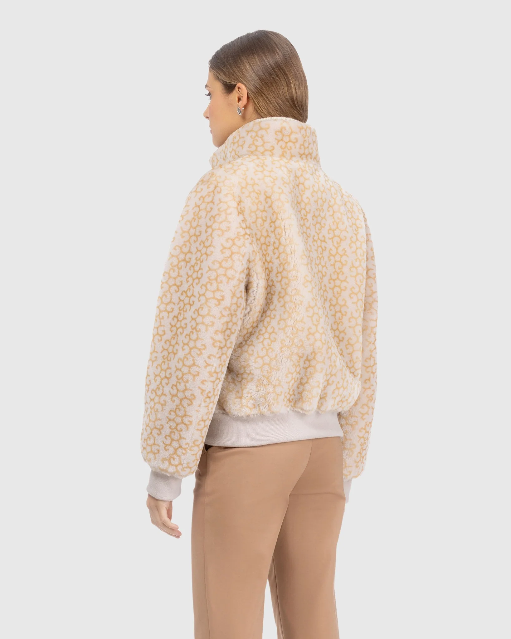 Reversible Select Shearling Lamb Insignia Bomber Jacket - Image 13