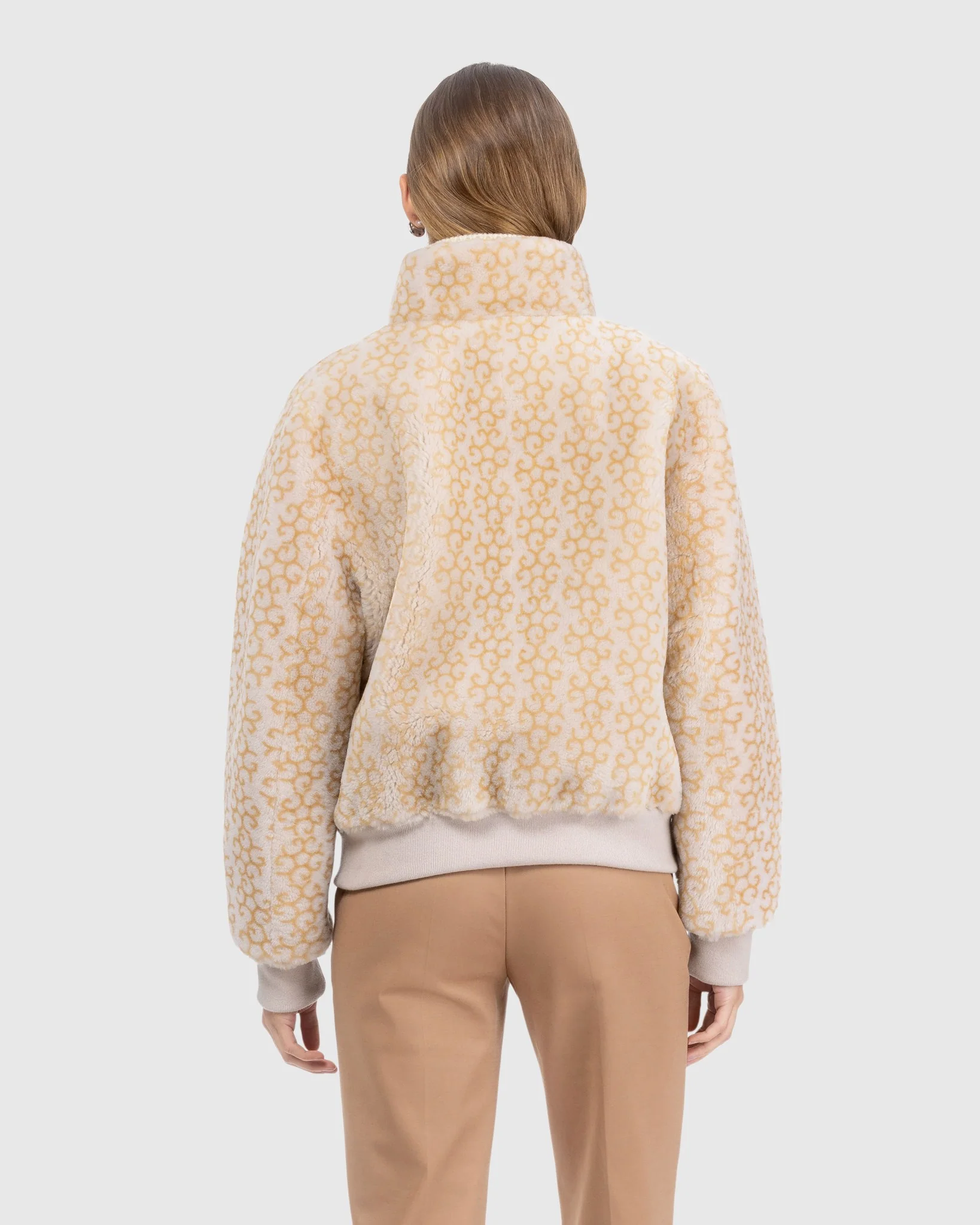 Reversible Select Shearling Lamb Insignia Bomber Jacket - Image 14