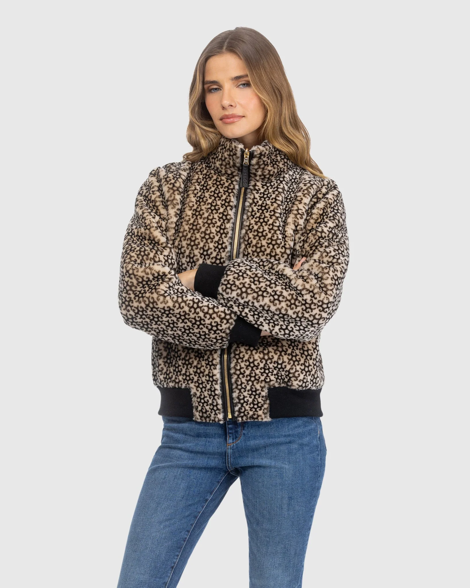 Reversible Select Shearling Lamb Insignia Bomber Jacket - Image 4