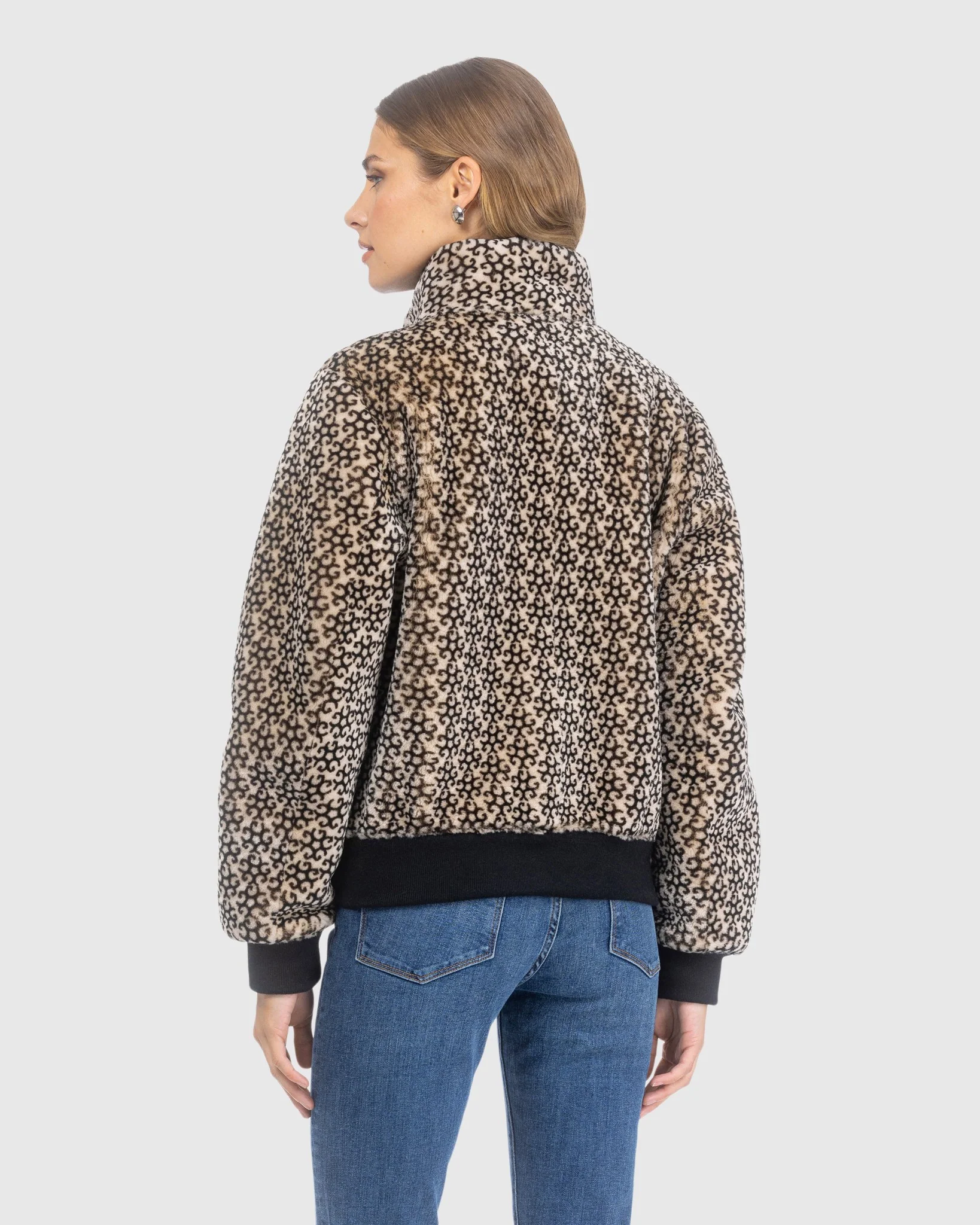 Reversible Select Shearling Lamb Insignia Bomber Jacket - Image 5