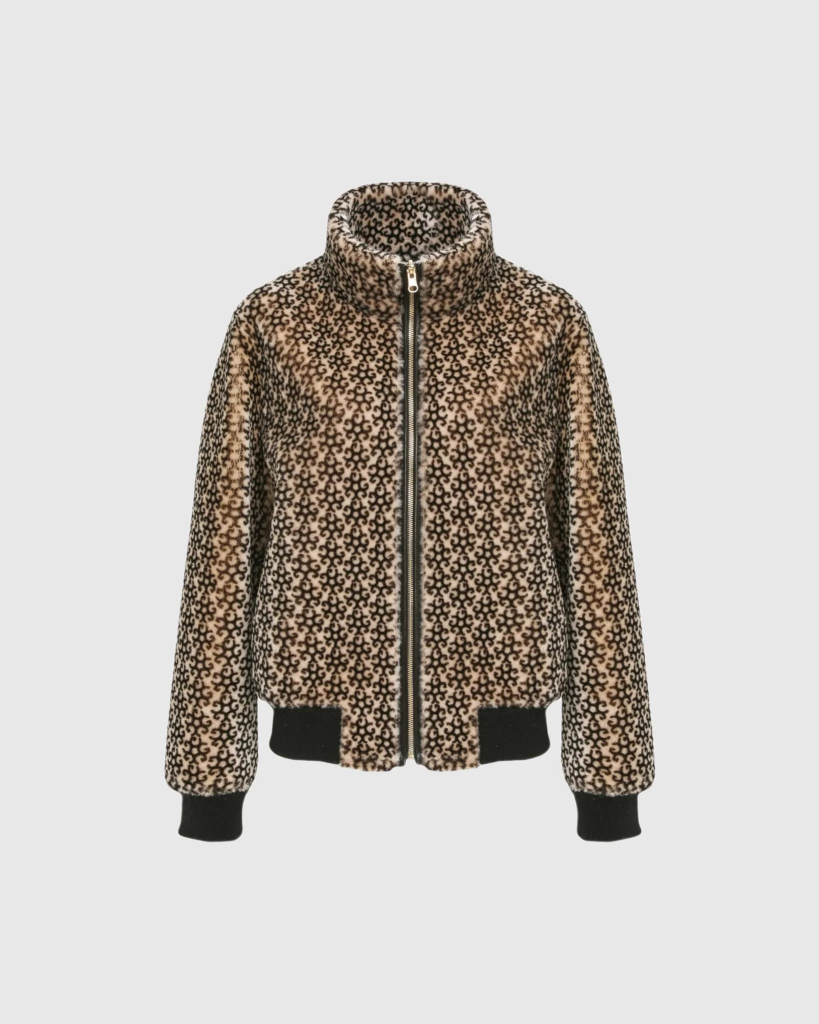 Reversible Select Shearling Lamb Insignia Bomber Jacket - Image 8