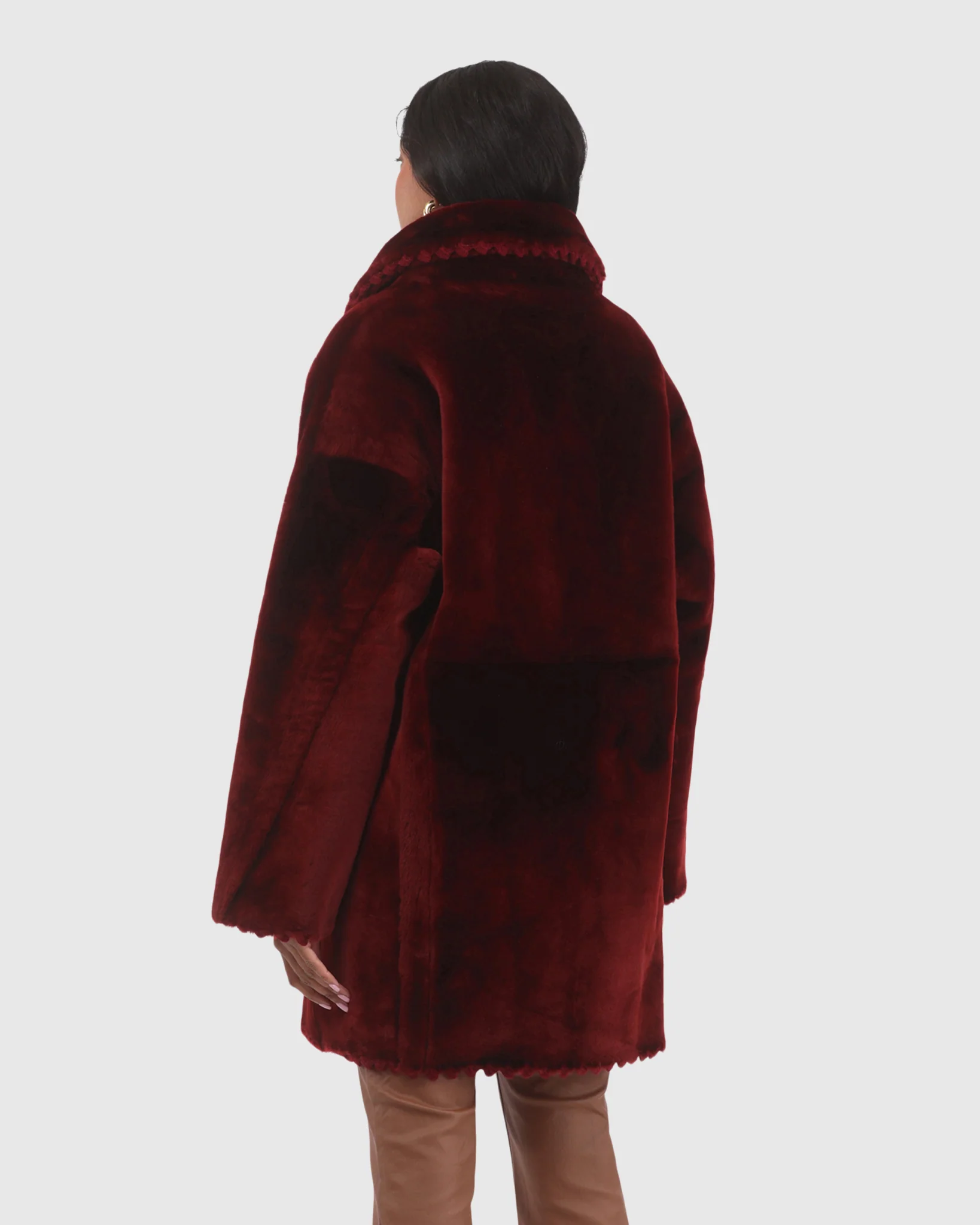 Reversible Select Shearling Lamb Jacket With Embroiderd Trim - Image 11