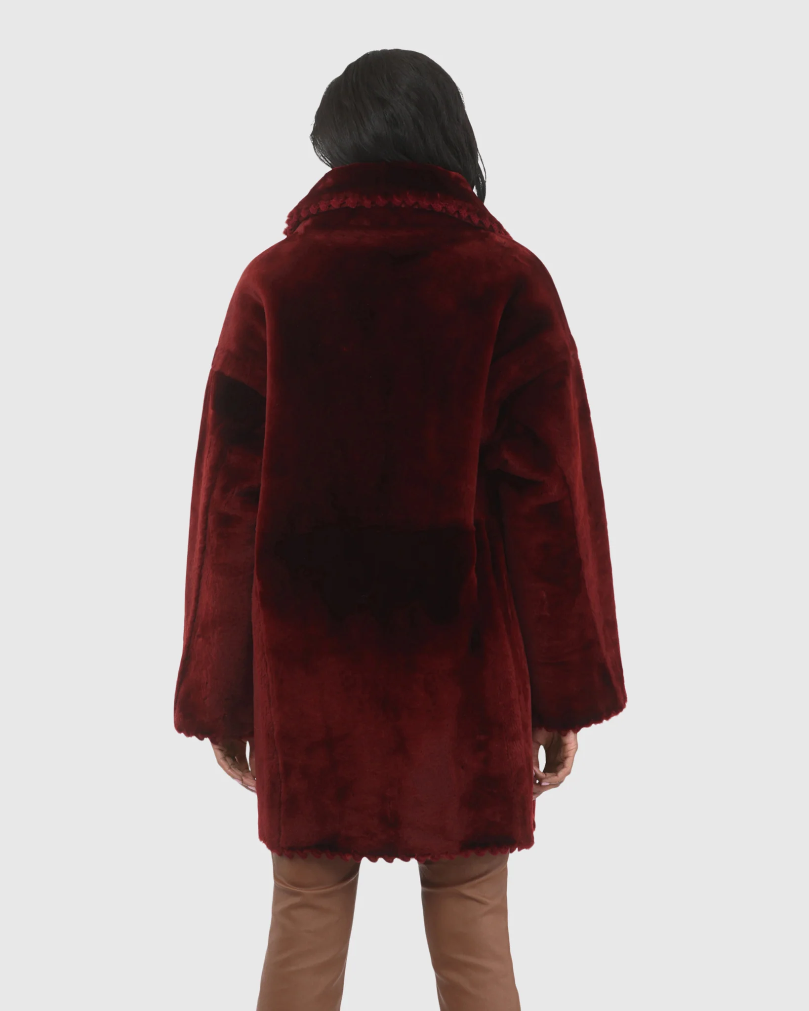 Reversible Select Shearling Lamb Jacket With Embroiderd Trim - Image 12