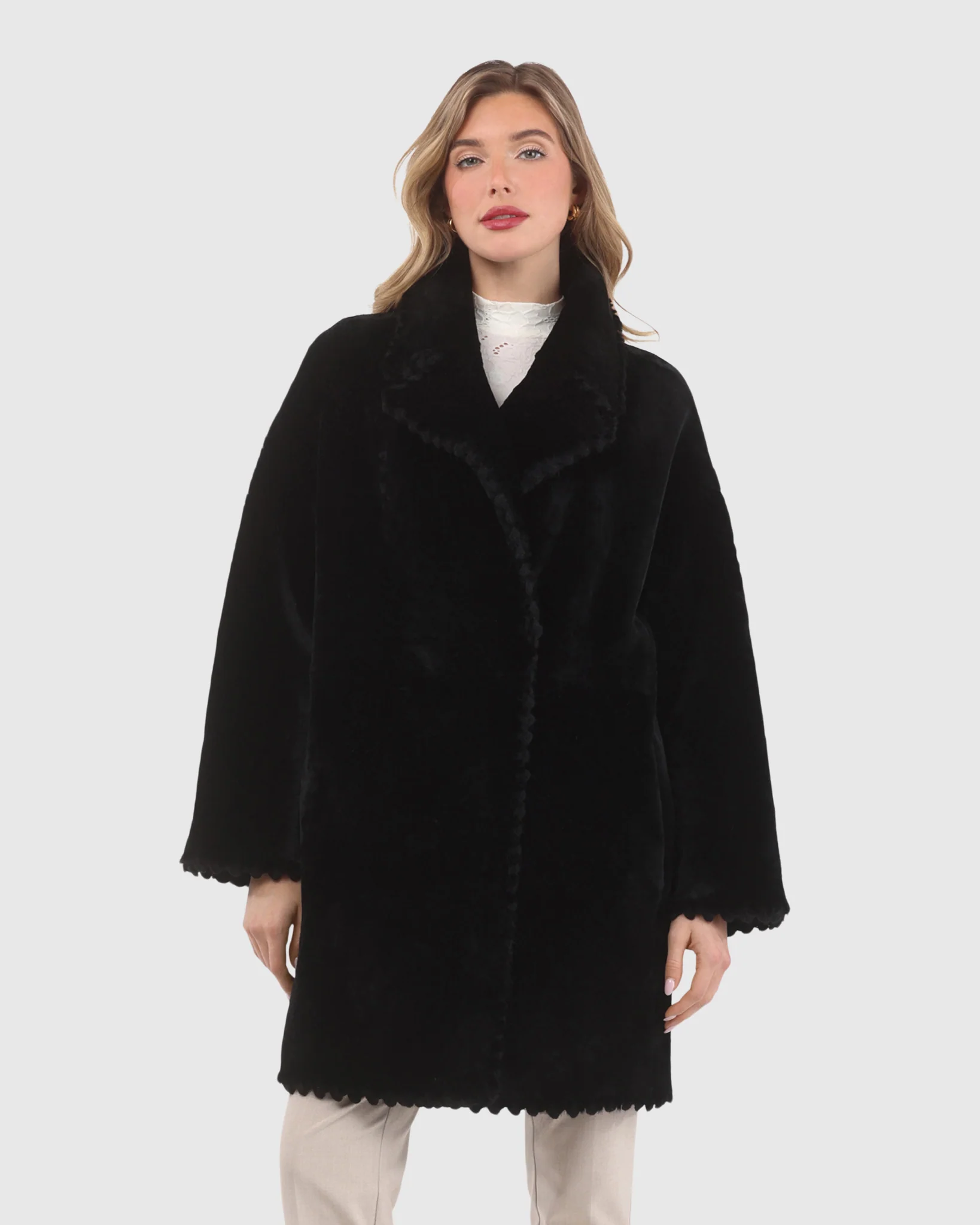 Reversible Select Shearling Lamb Jacket With Embroiderd Trim - Image 5