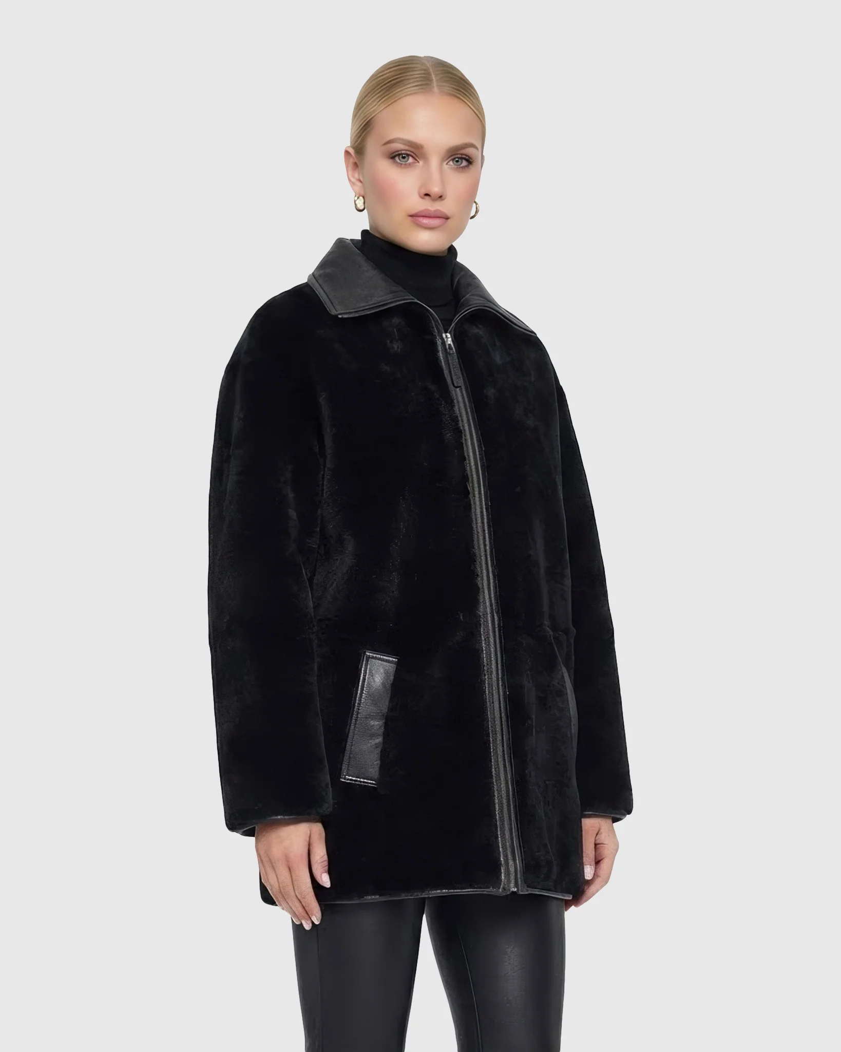 REVERSIBLE SELECT SHEARLING LAMB PARKA - Image 2