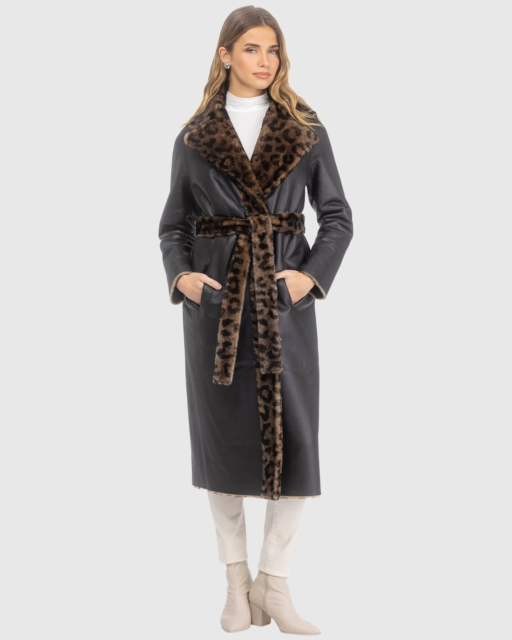 Reversible Select Shearling Lamb Stroller, Belt - Image 6