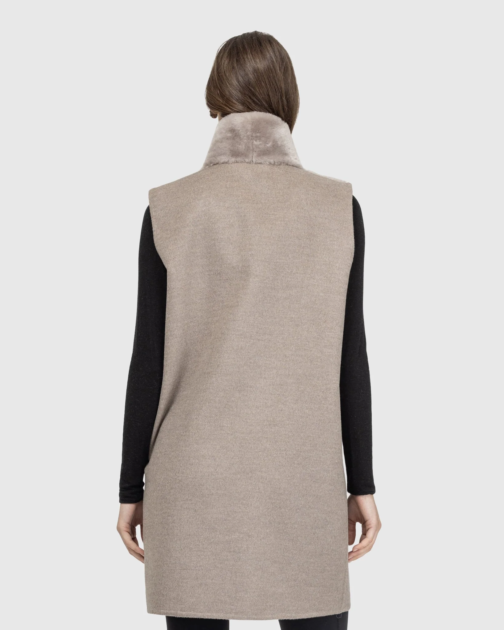 Reversible Select Shearling Lamb Vest With Select Wool And Cashmere Back - Image 3