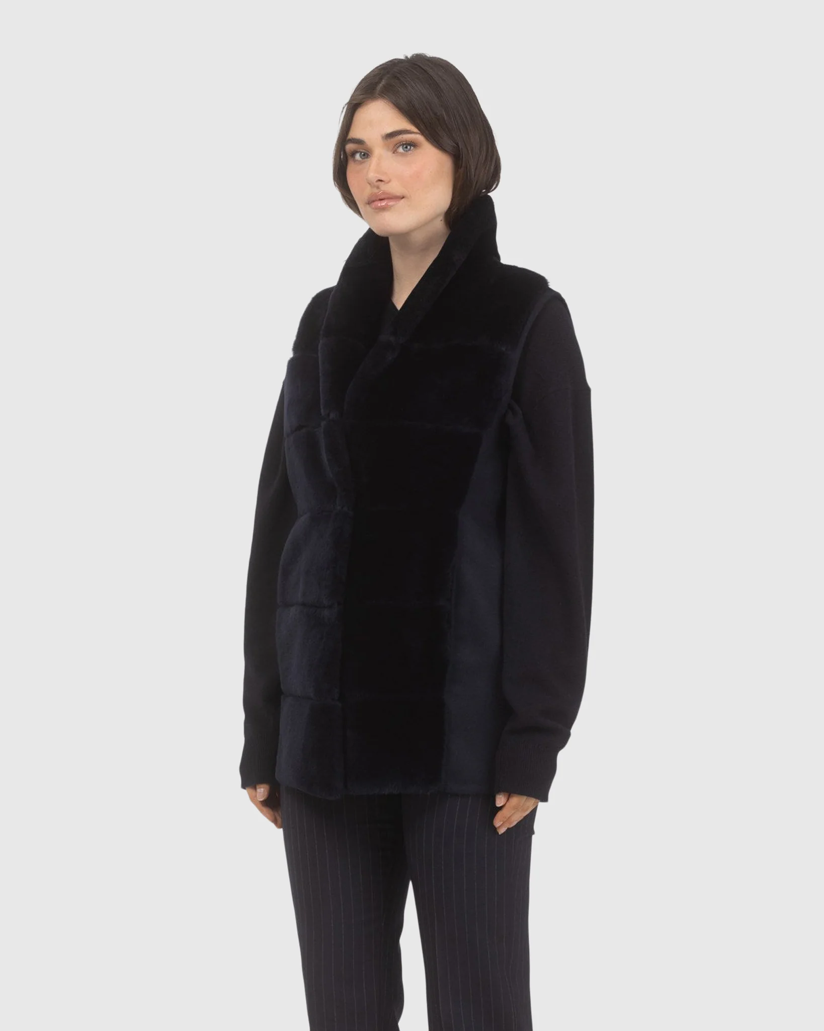 Reversible Select Shearling Lamb Vest With Select Wool And Cashmere Back - Image 10