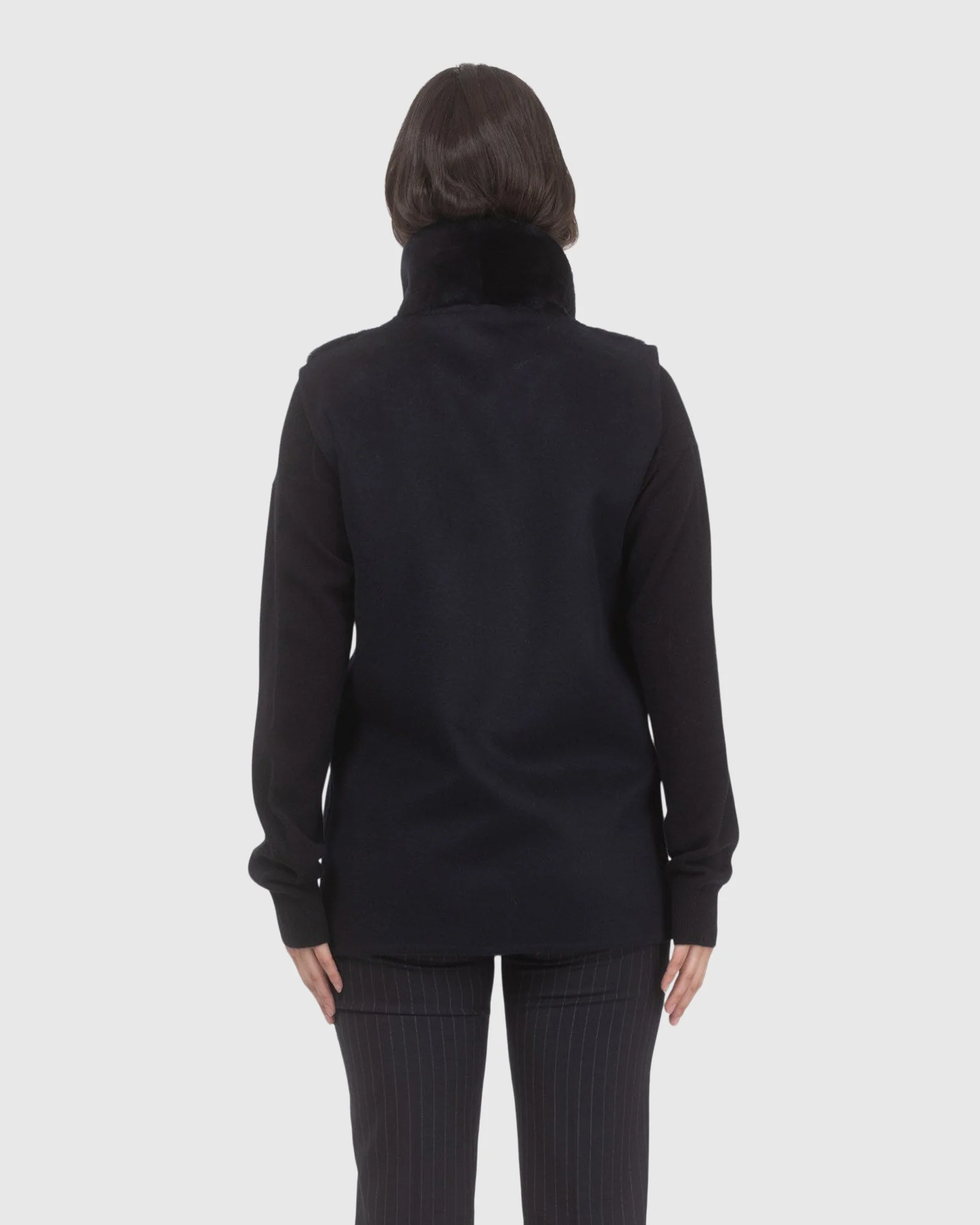 Reversible Select Shearling Lamb Vest With Select Wool And Cashmere Back - Image 13
