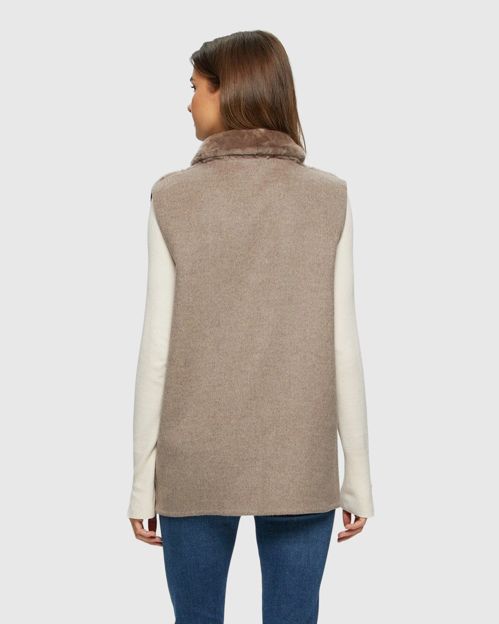 Reversible Select Shearling Lamb Vest With Select Wool And Cashmere Back - Image 3