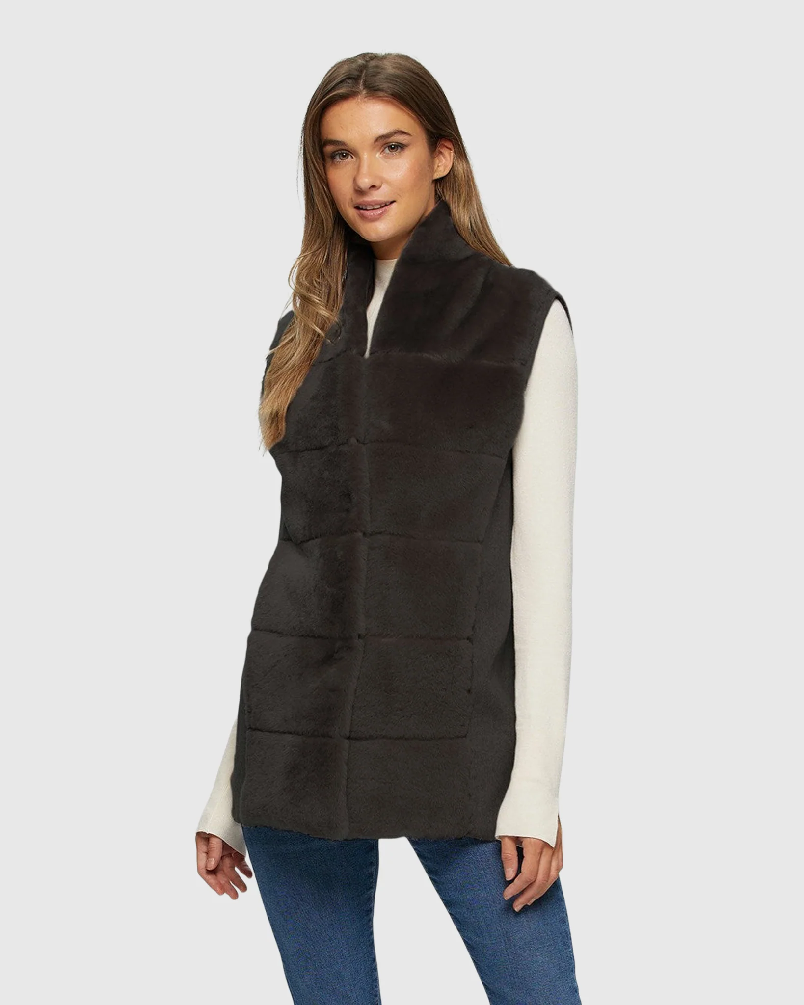 Reversible Select Shearling Lamb Vest With Select Wool And Cashmere Back - Image 4
