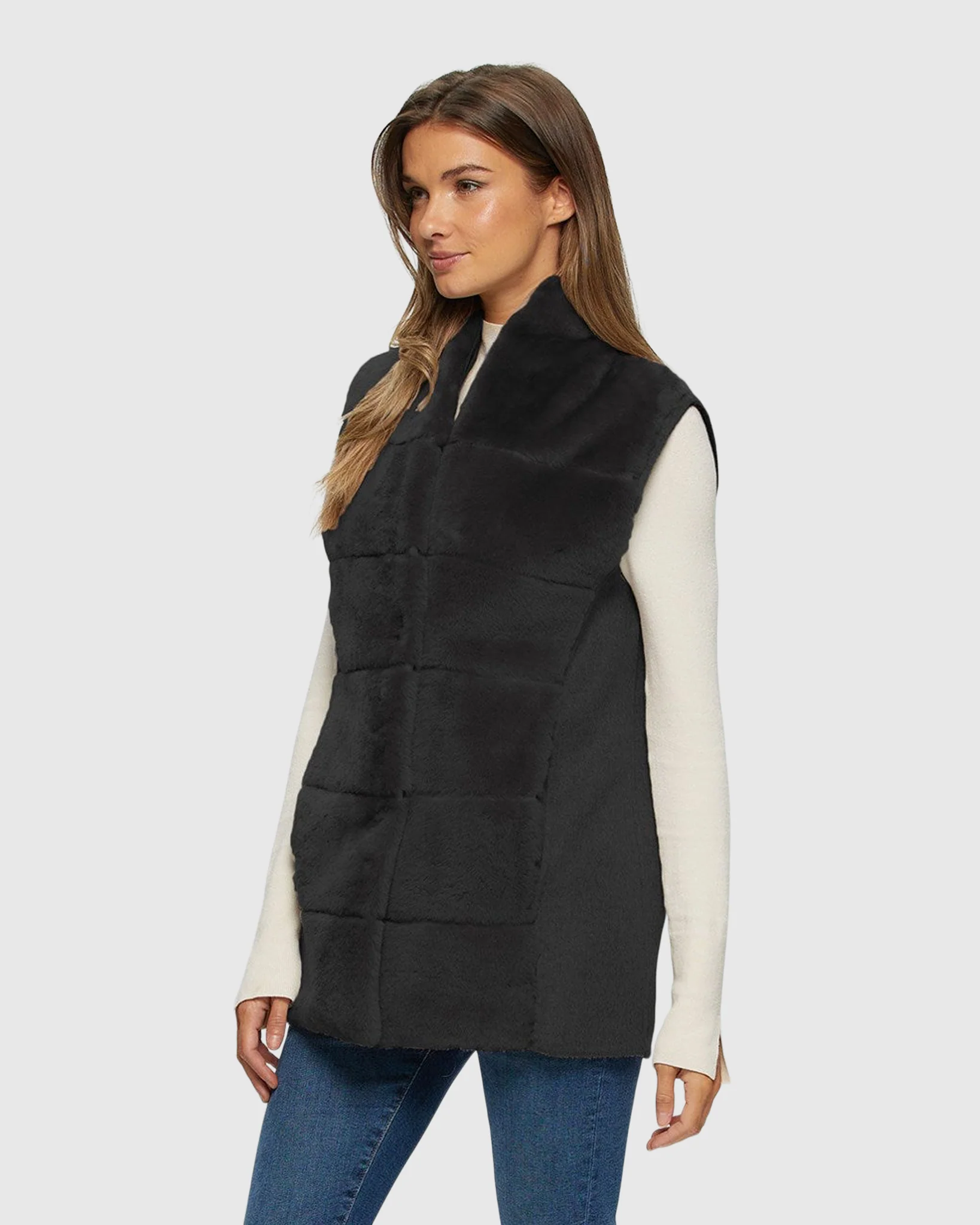 Reversible Select Shearling Lamb Vest With Select Wool And Cashmere Back - Image 6