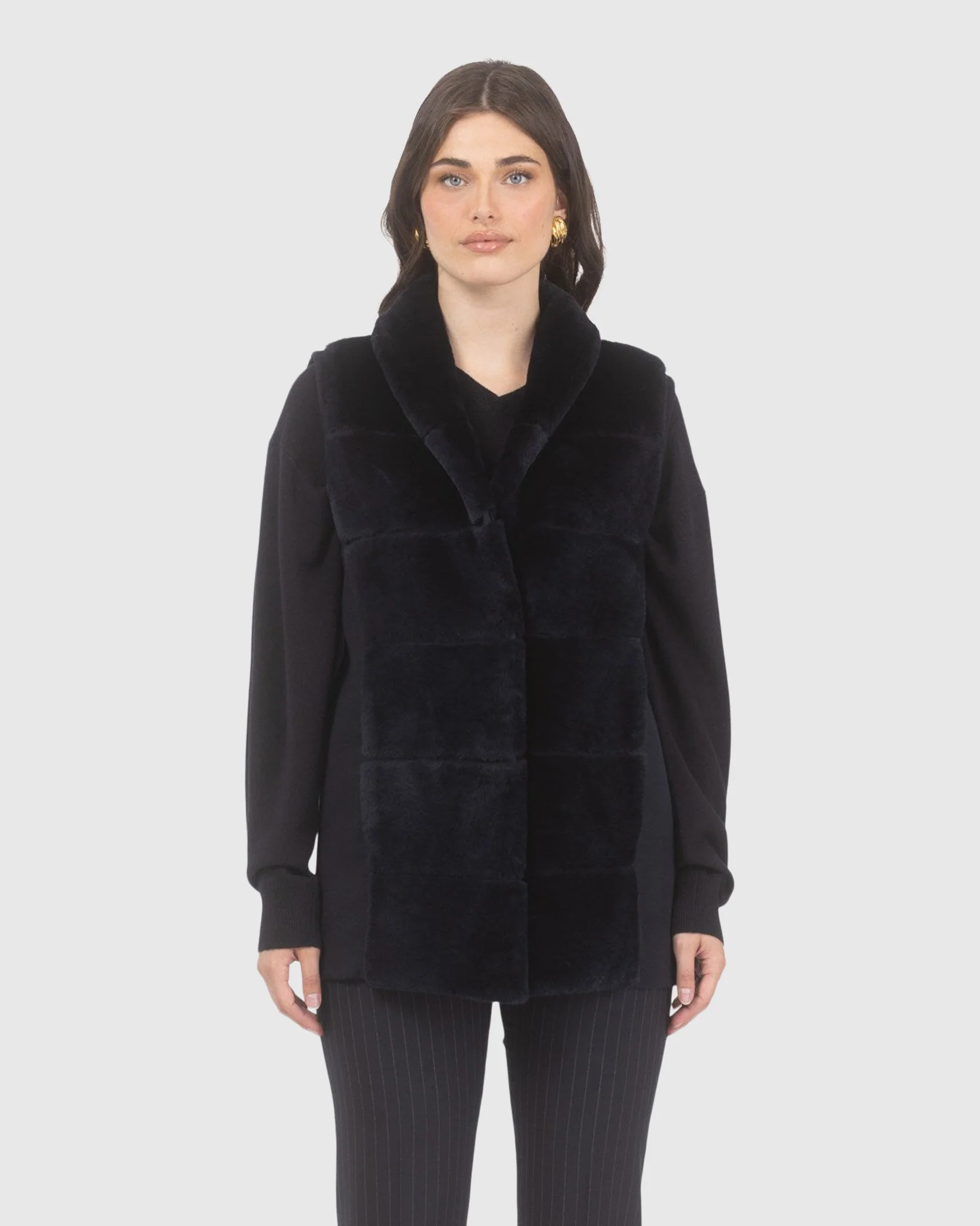 Reversible Select Shearling Lamb Vest With Select Wool And Cashmere Back - Image 7
