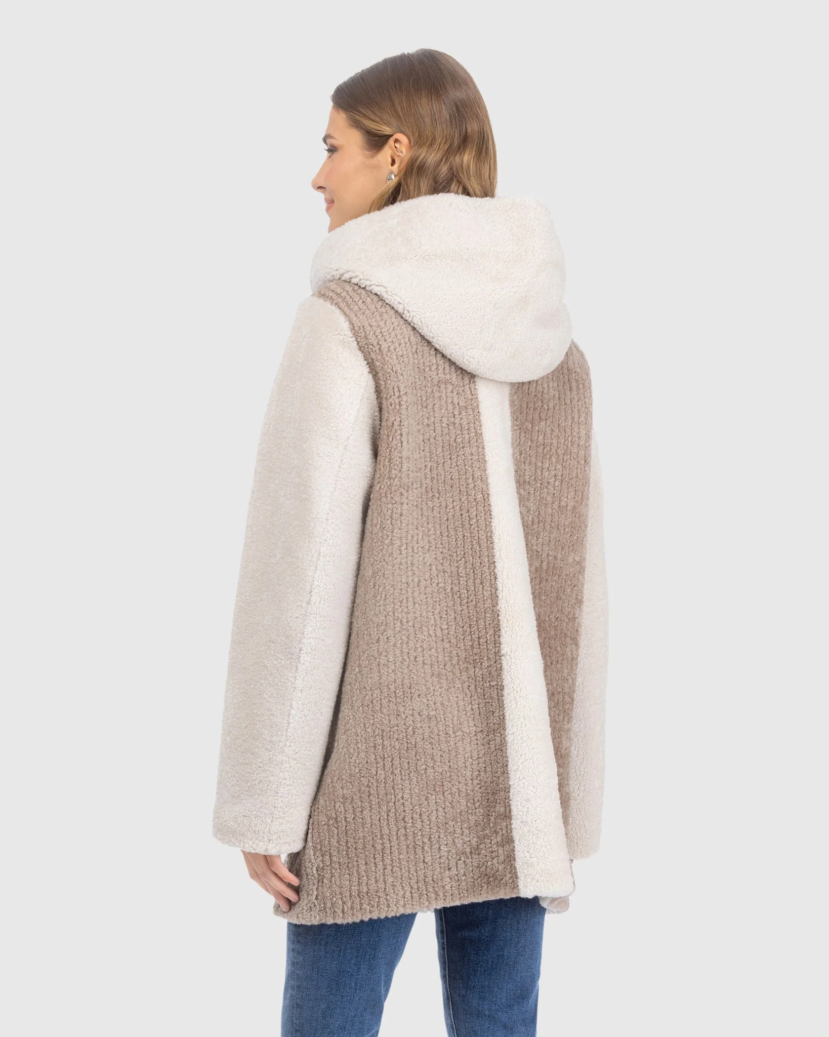 Reversible Select Shearling Lamb Zip Jacket, Hood - Image 4