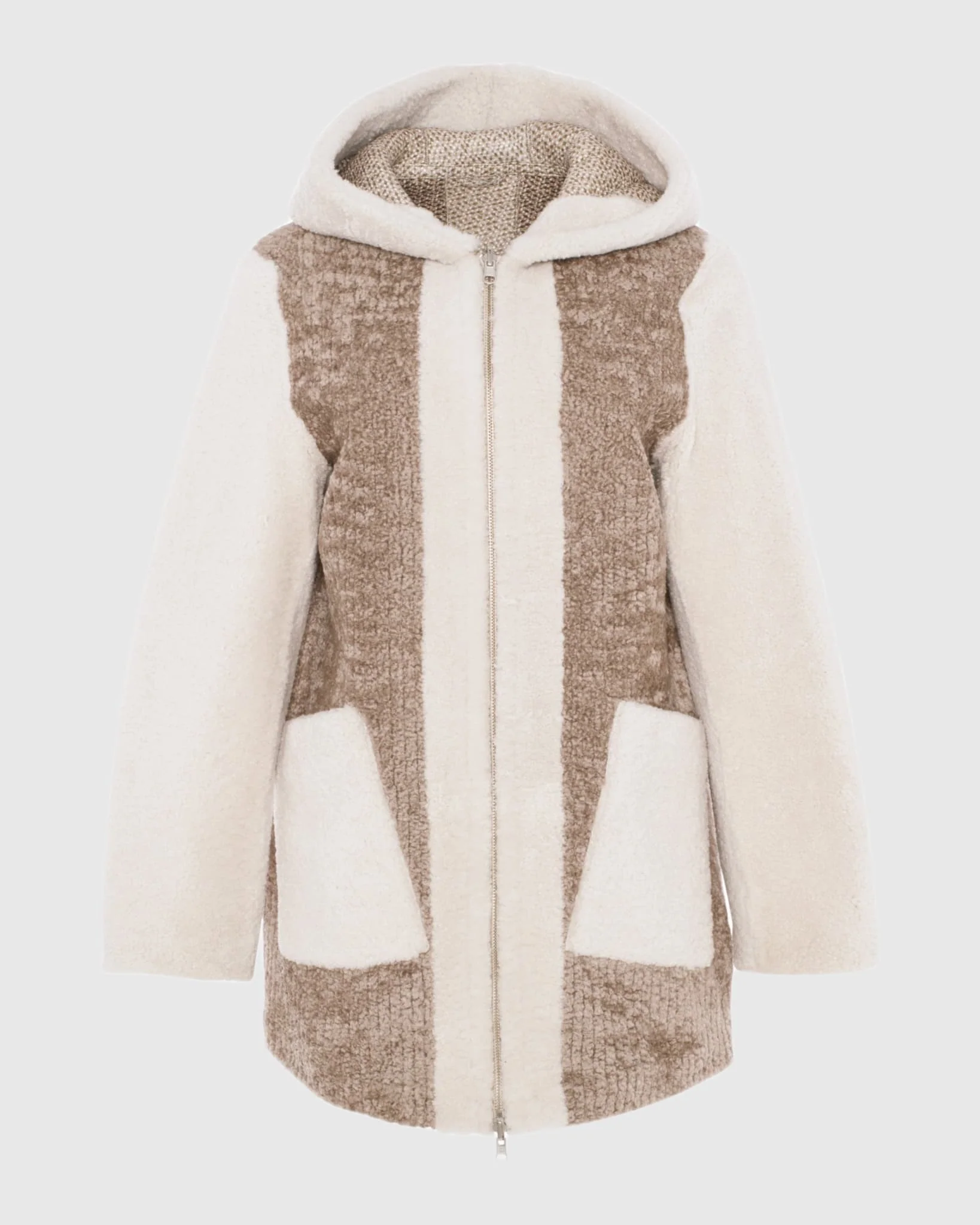 Reversible Select Shearling Lamb Zip Jacket, Hood - Image 7
