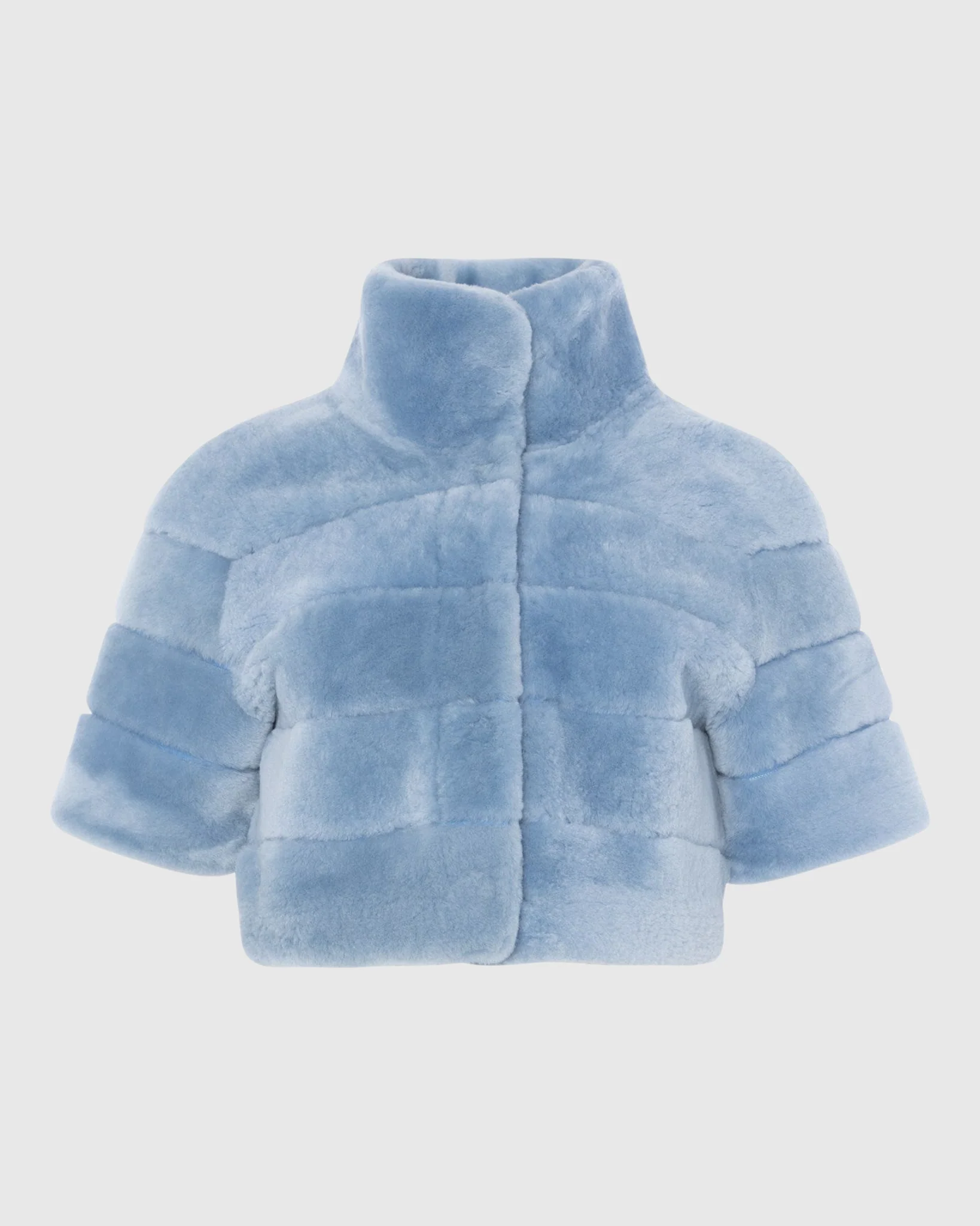 Reversible Shearling Lamb Bolero With Cropped Sleeves - Image 20