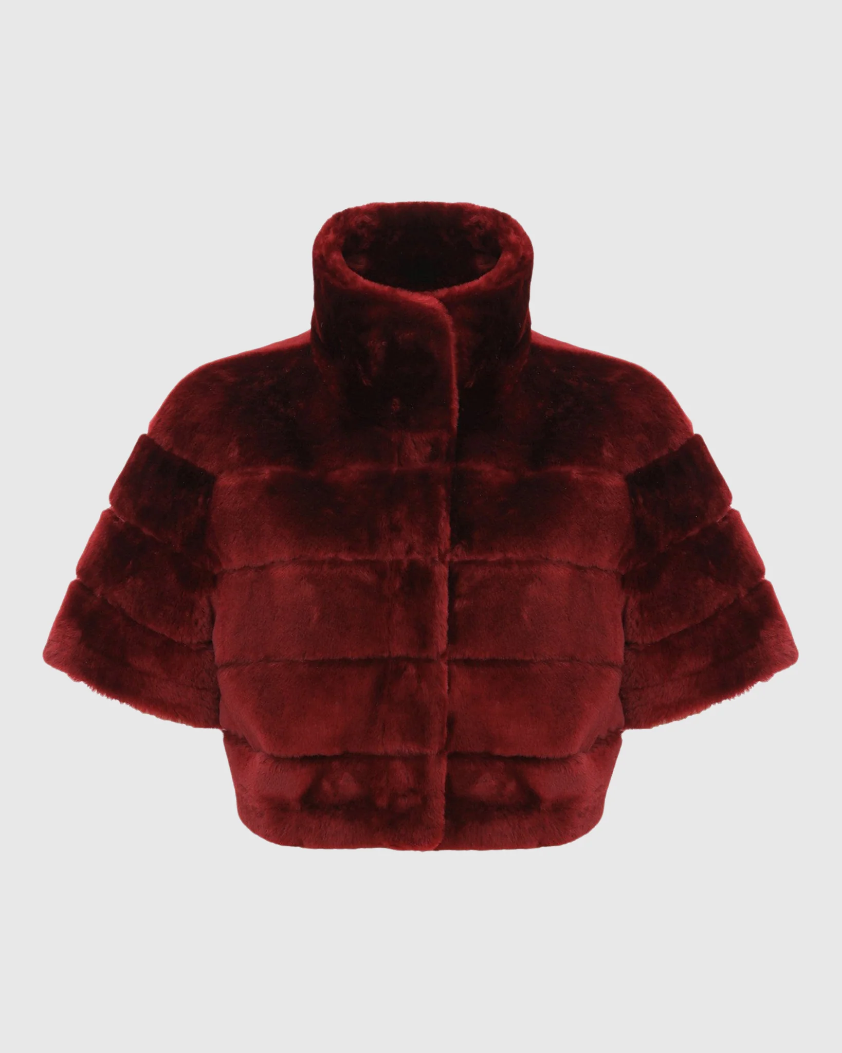 Reversible Shearling Lamb Bolero With Cropped Sleeves - Image 24