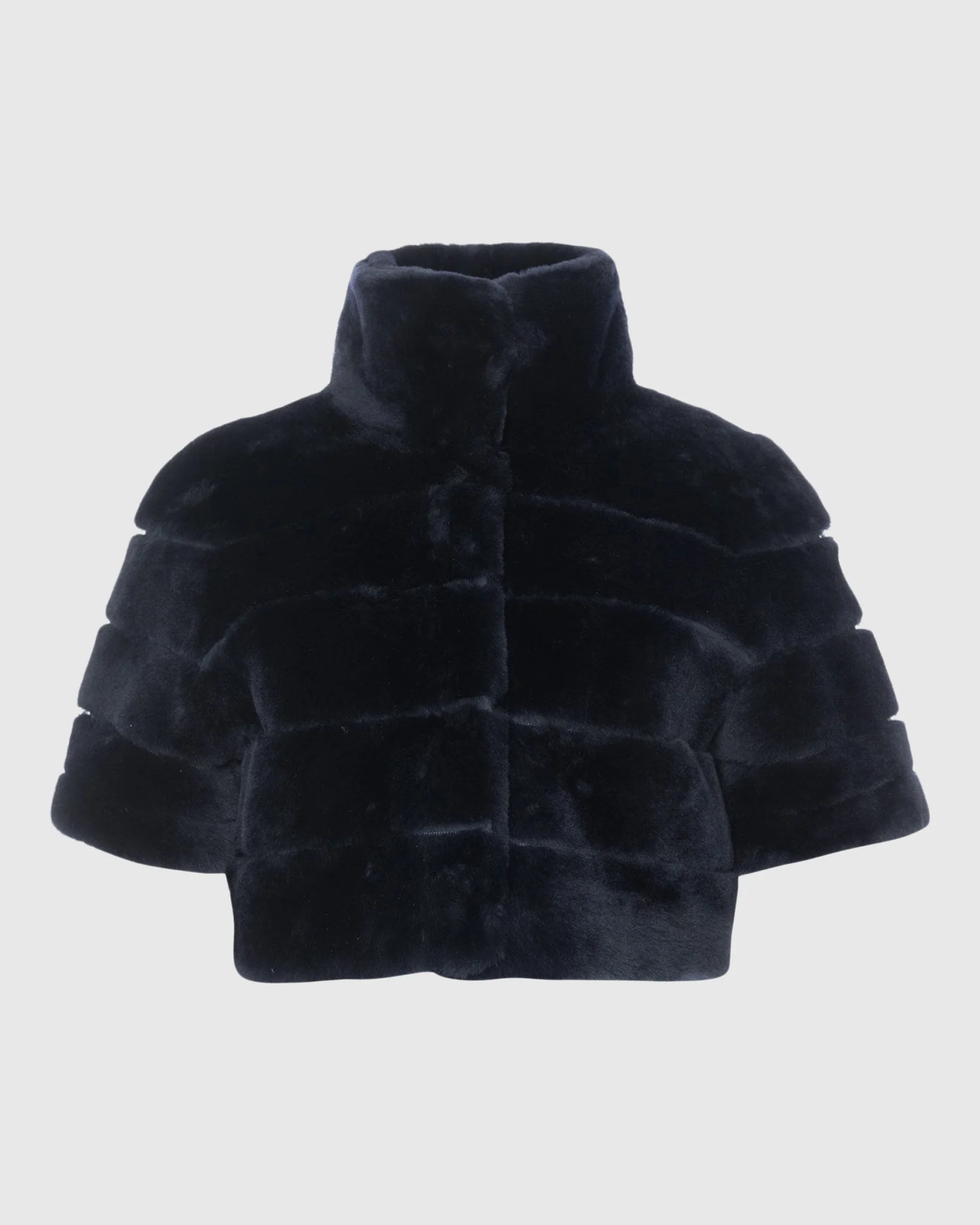 Reversible Shearling Lamb Bolero With Cropped Sleeves - Image 34