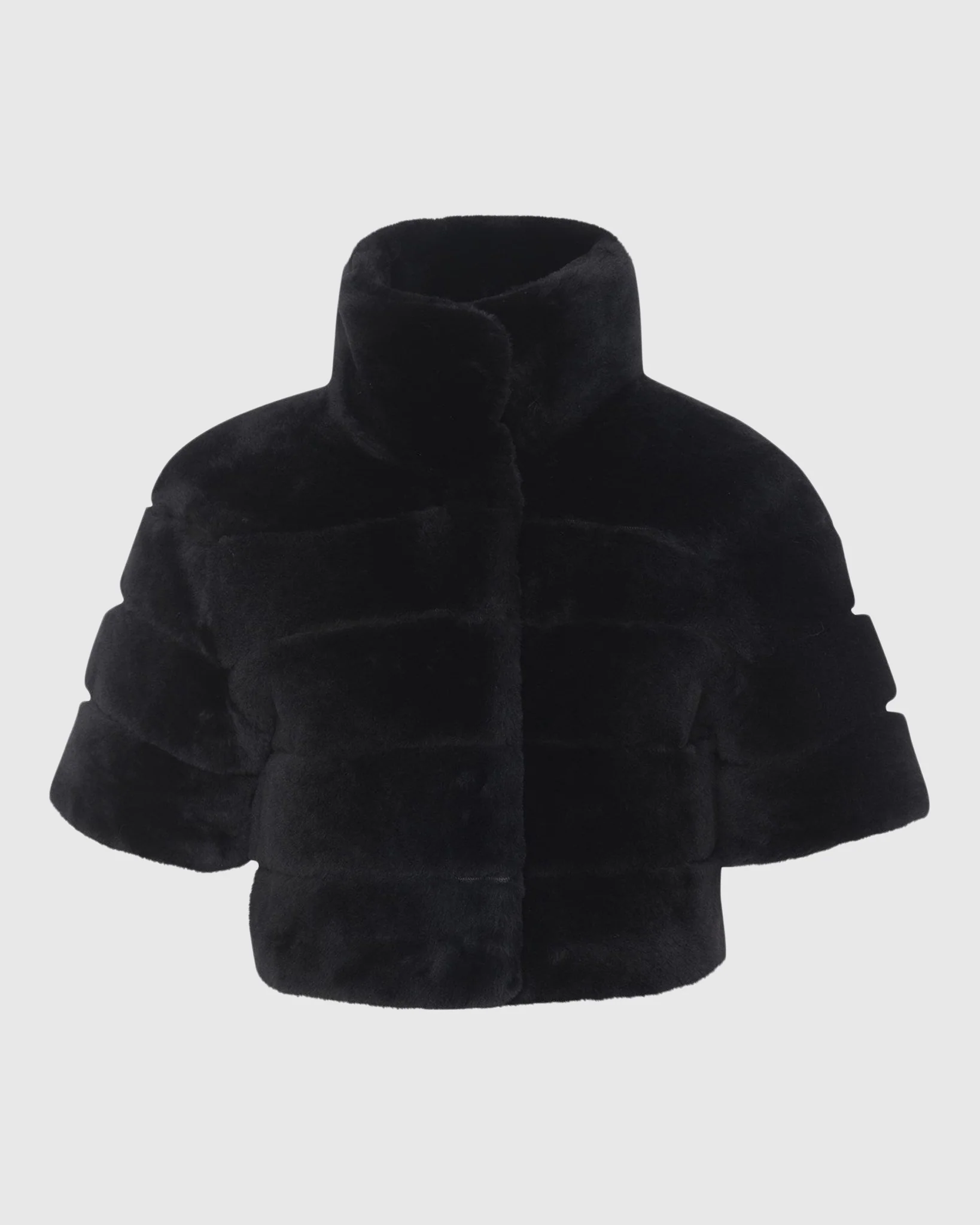 Reversible Shearling Lamb Bolero With Cropped Sleeves - Image 40