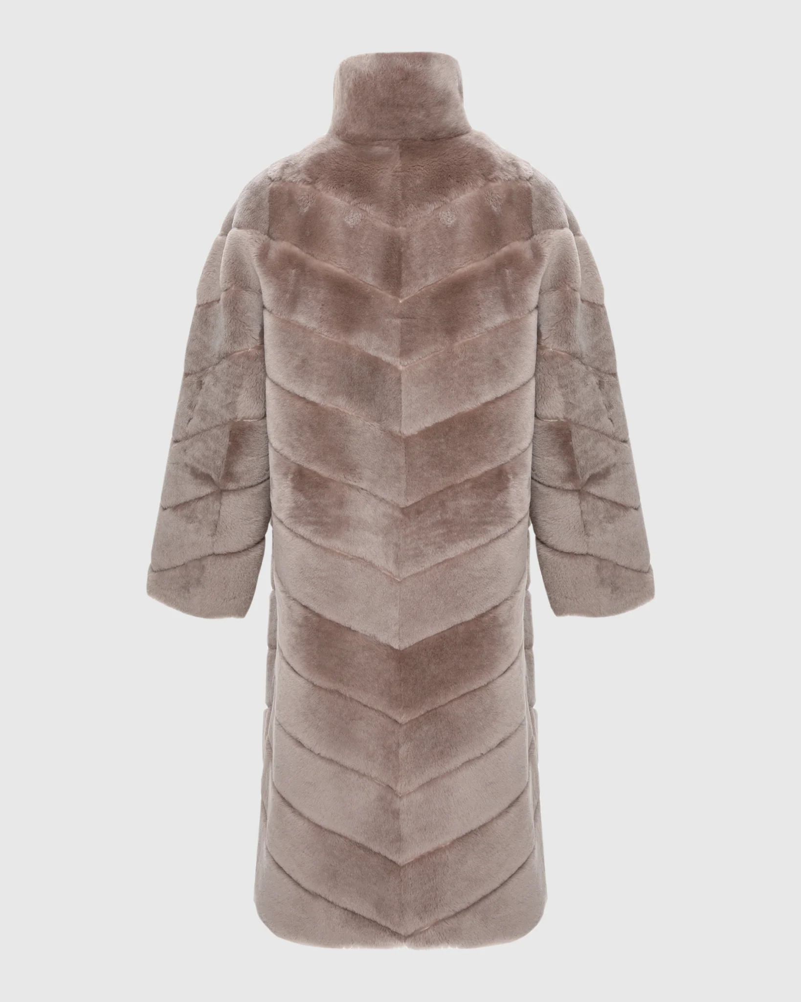 Reversible Merino Shearling Lamb Chevron Short Coat - Image 42