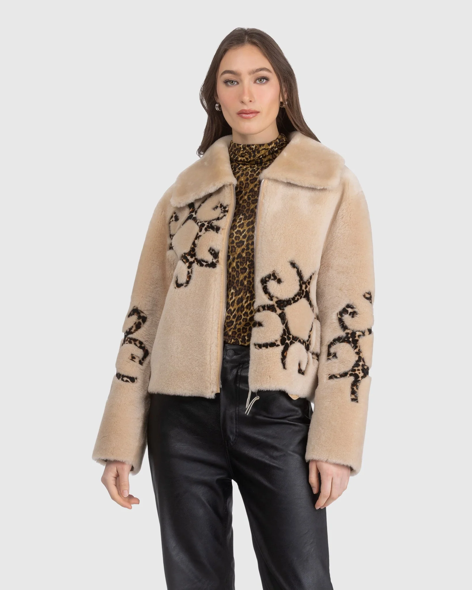 Reversible Shearling Lamb Jacket With Gorski Insignia Intarsia - Image 2